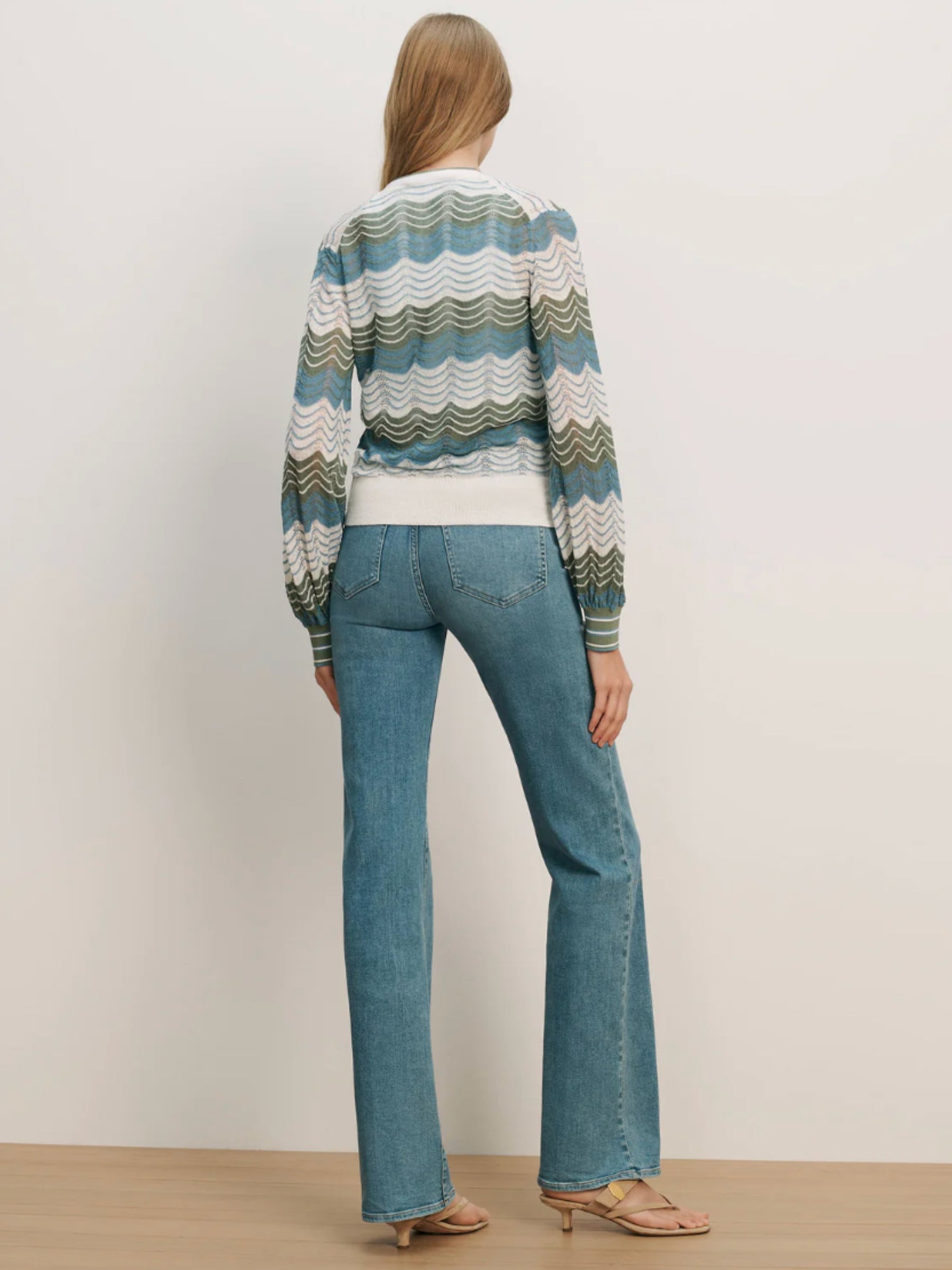 Laurinor Cardigan - Dove/White/Sage/Blue River