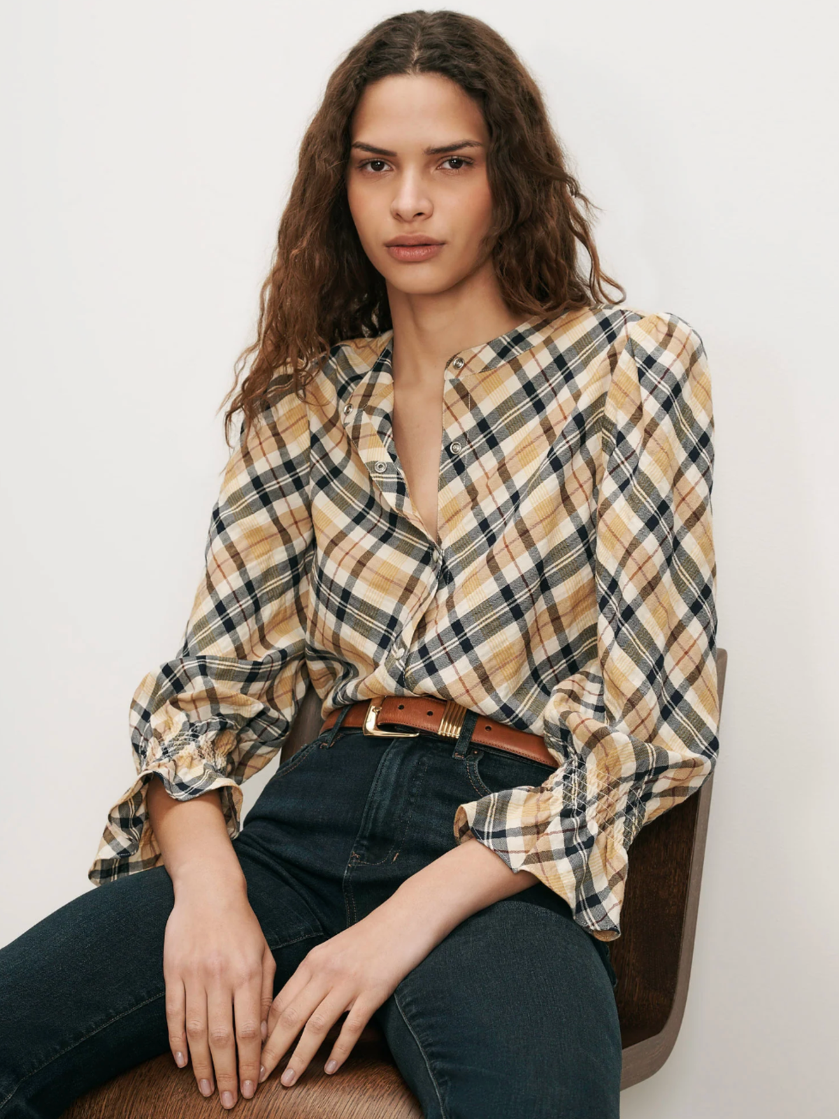 Ashlynn Plaid Blouse - Acorn Multi