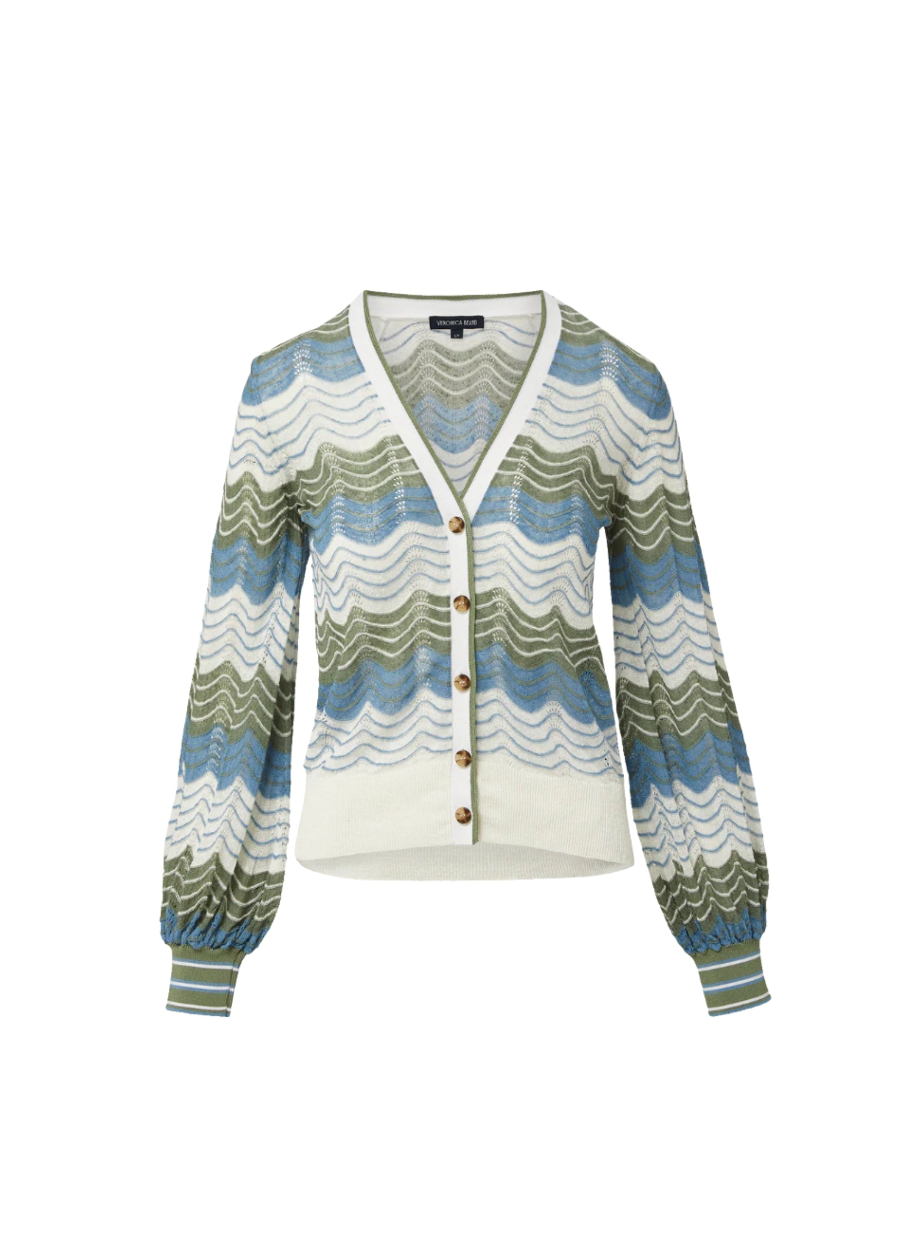 Laurinor Cardigan - Dove/White/Sage/Blue River