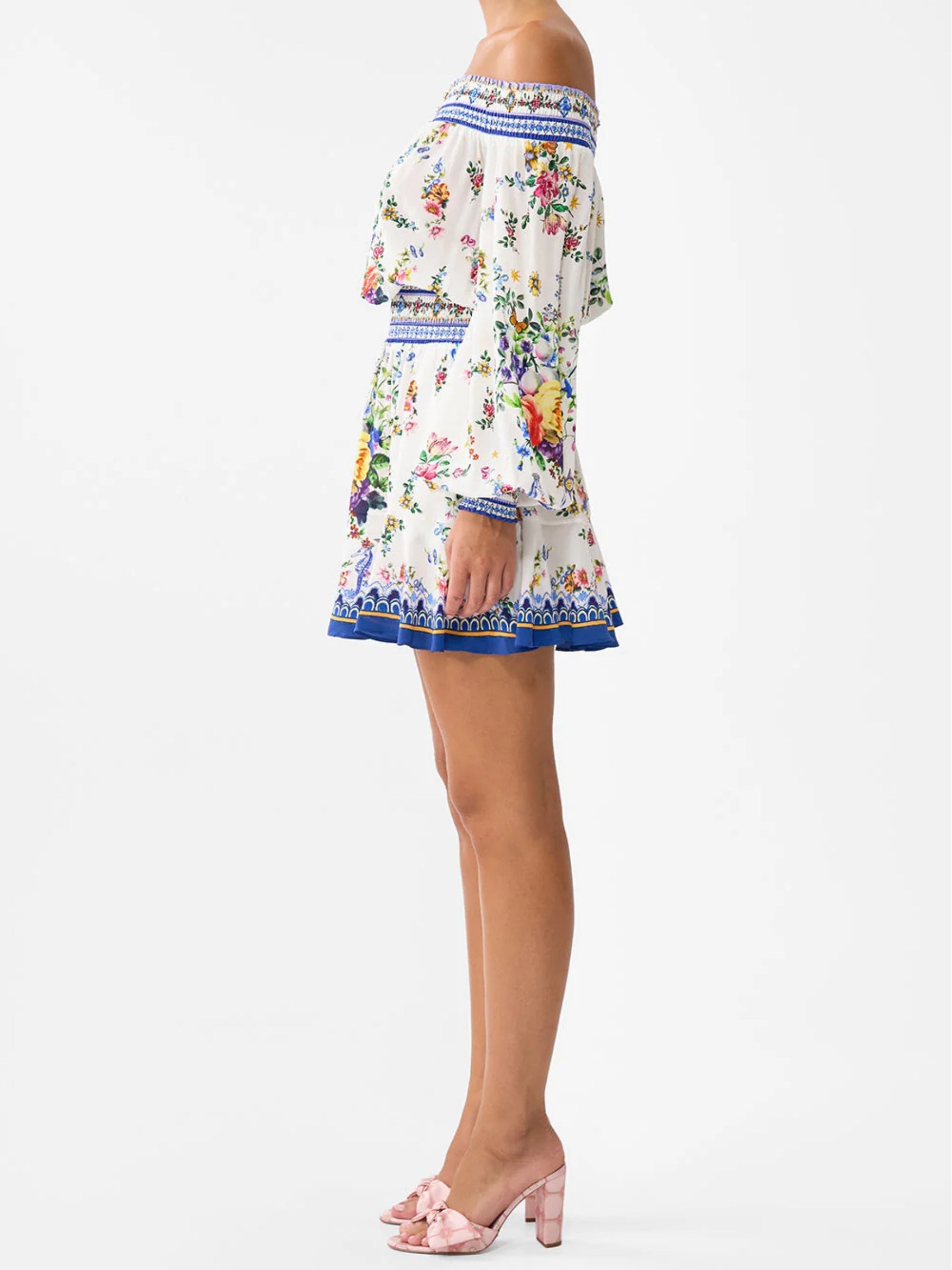 camilla-Off-Shoulder -Short-Dress - Tile-Darl
