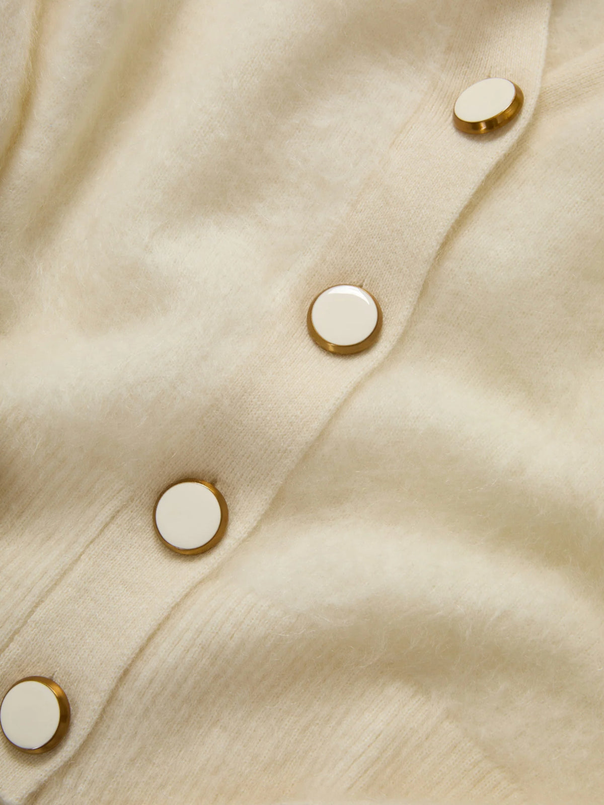 Solene Brushed Cashmere Cardigan - Ivory