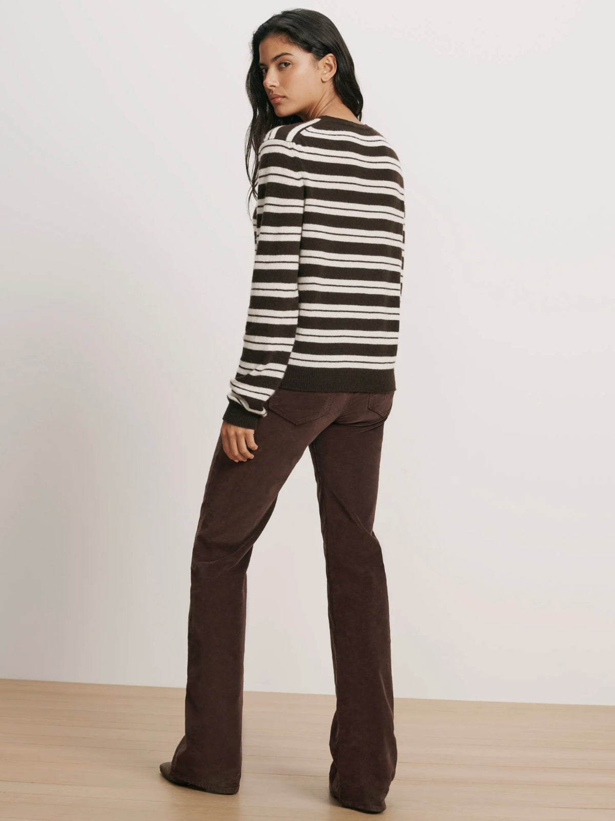 Frankie Cashmere Pullover - Espresso/Ivory