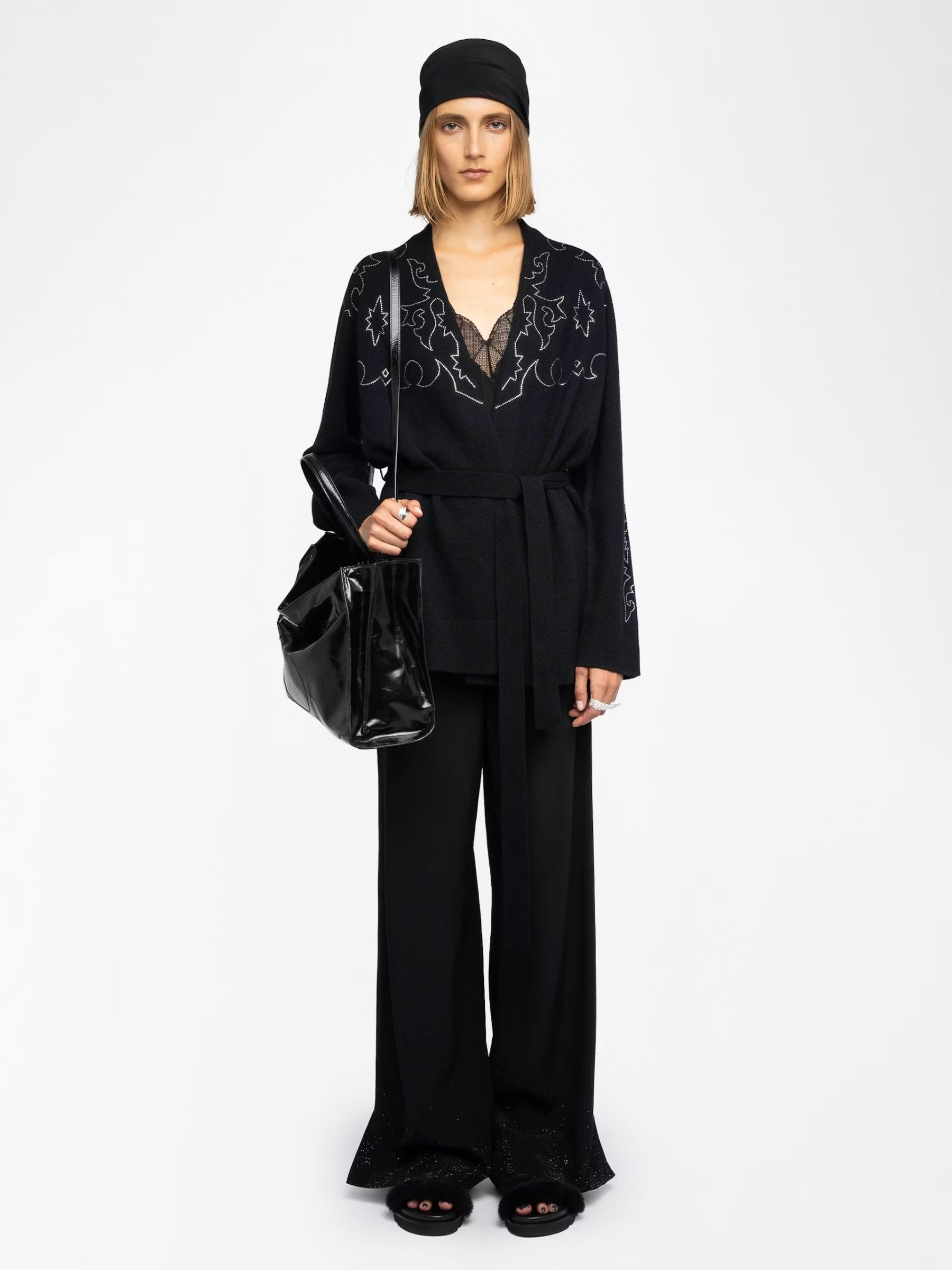 Salomy WS West Straus Belted Cardigan - Black