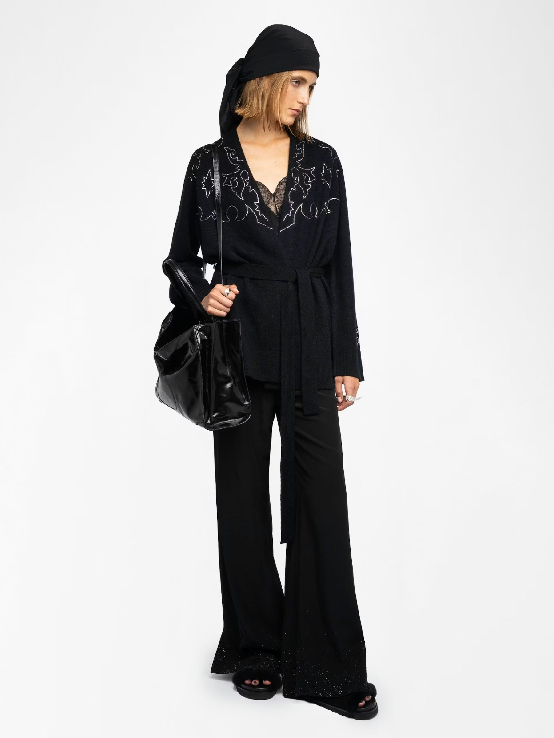 Salomy WS West Straus Belted Cardigan - Black