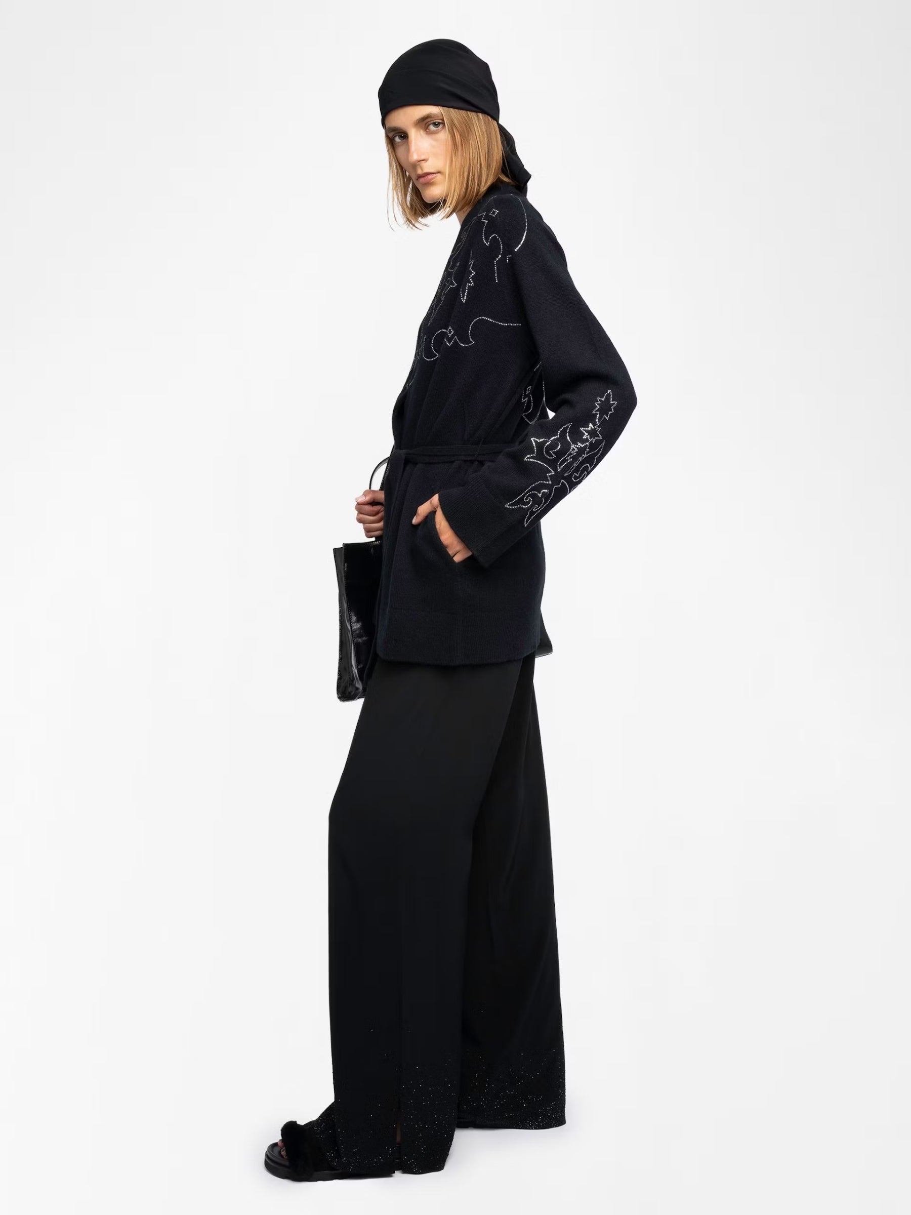 Salomy WS West Straus Belted Cardigan - Black