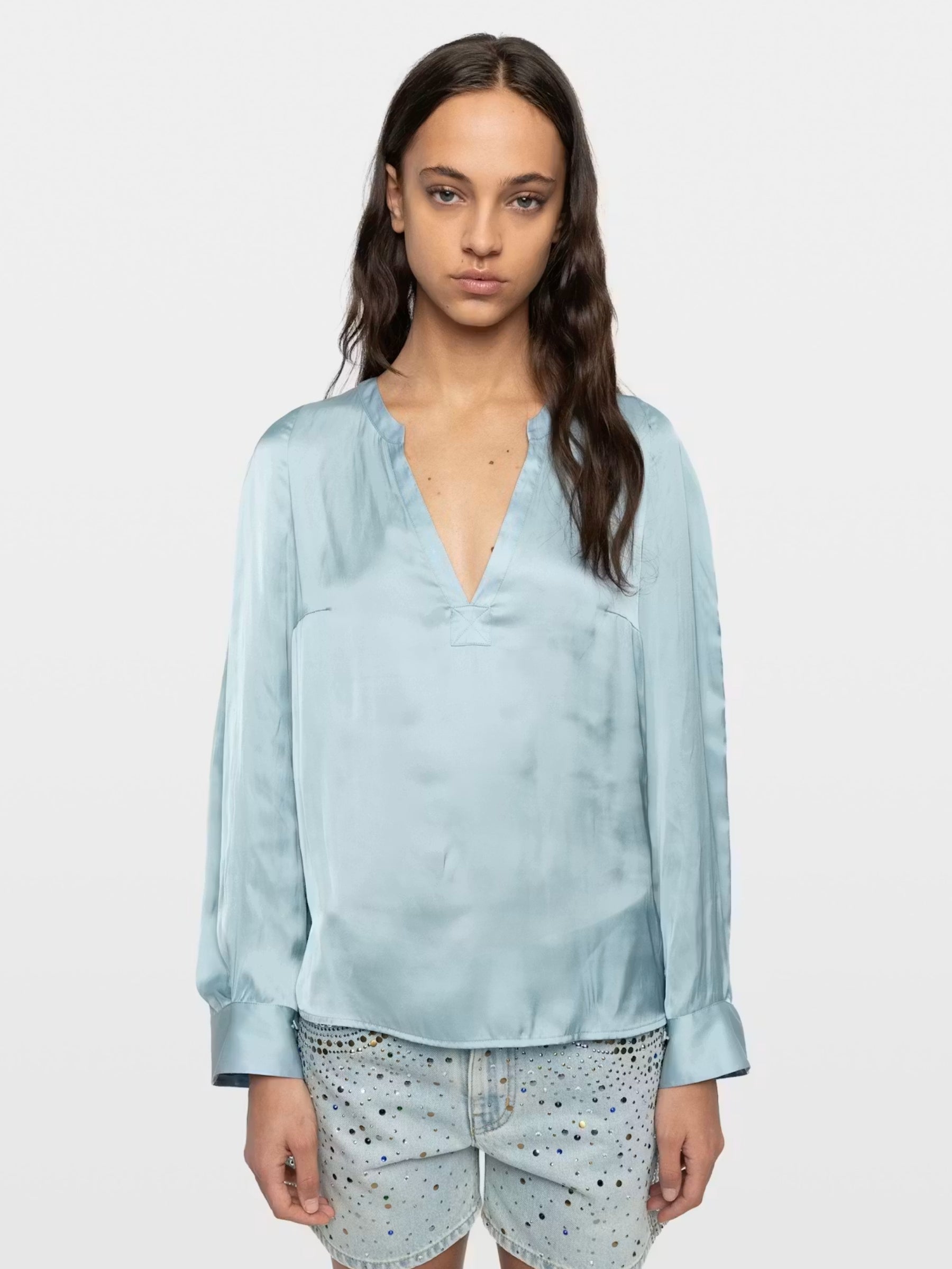 Torny Satin Tunic - Sky