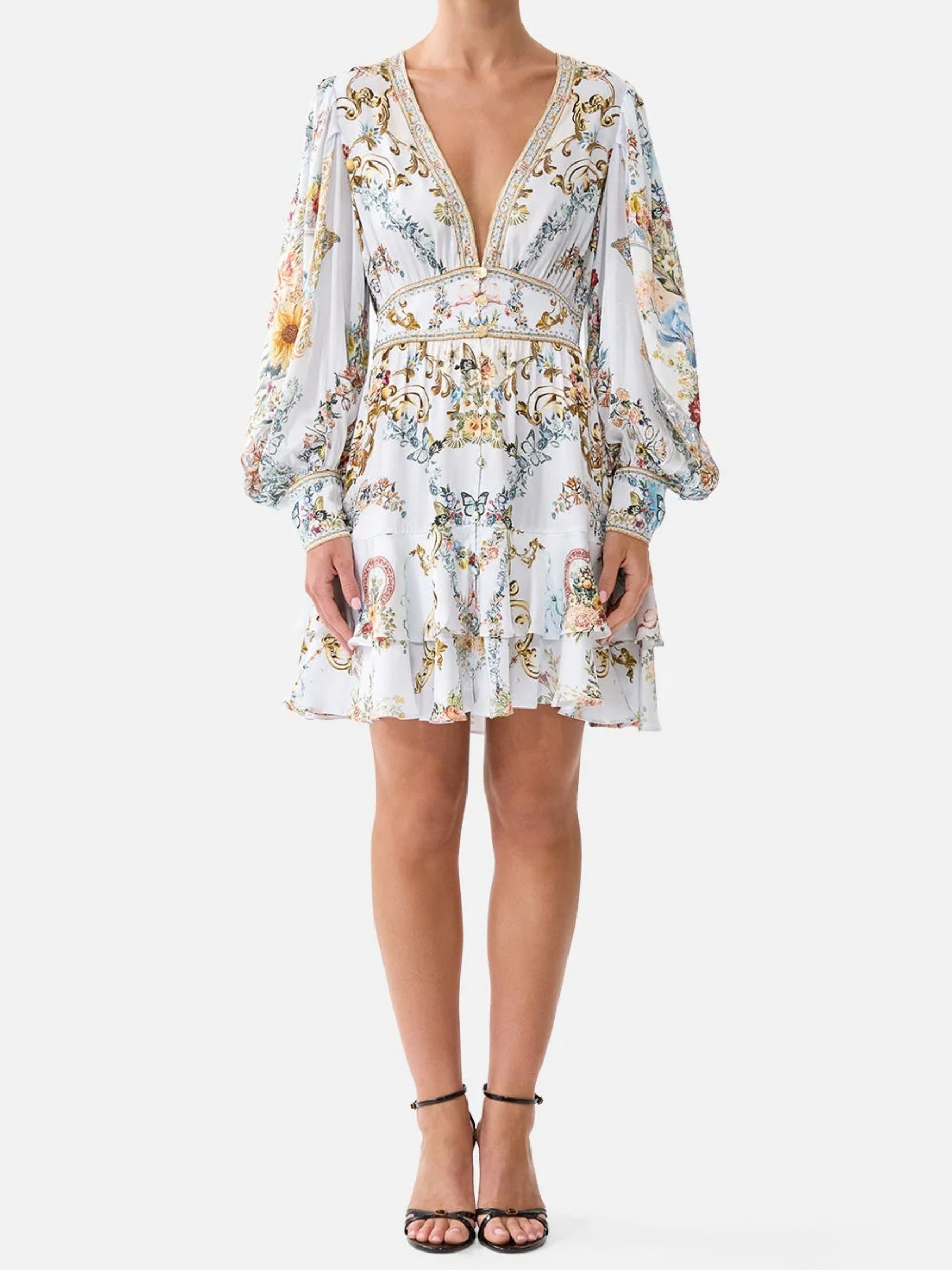 Button Front Frill Dress - Seville Sweetheart