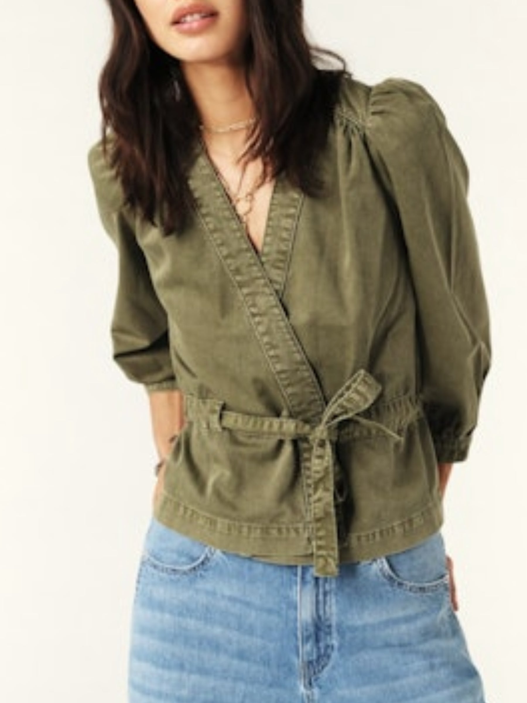 Olavina Wrap Top - Kaki