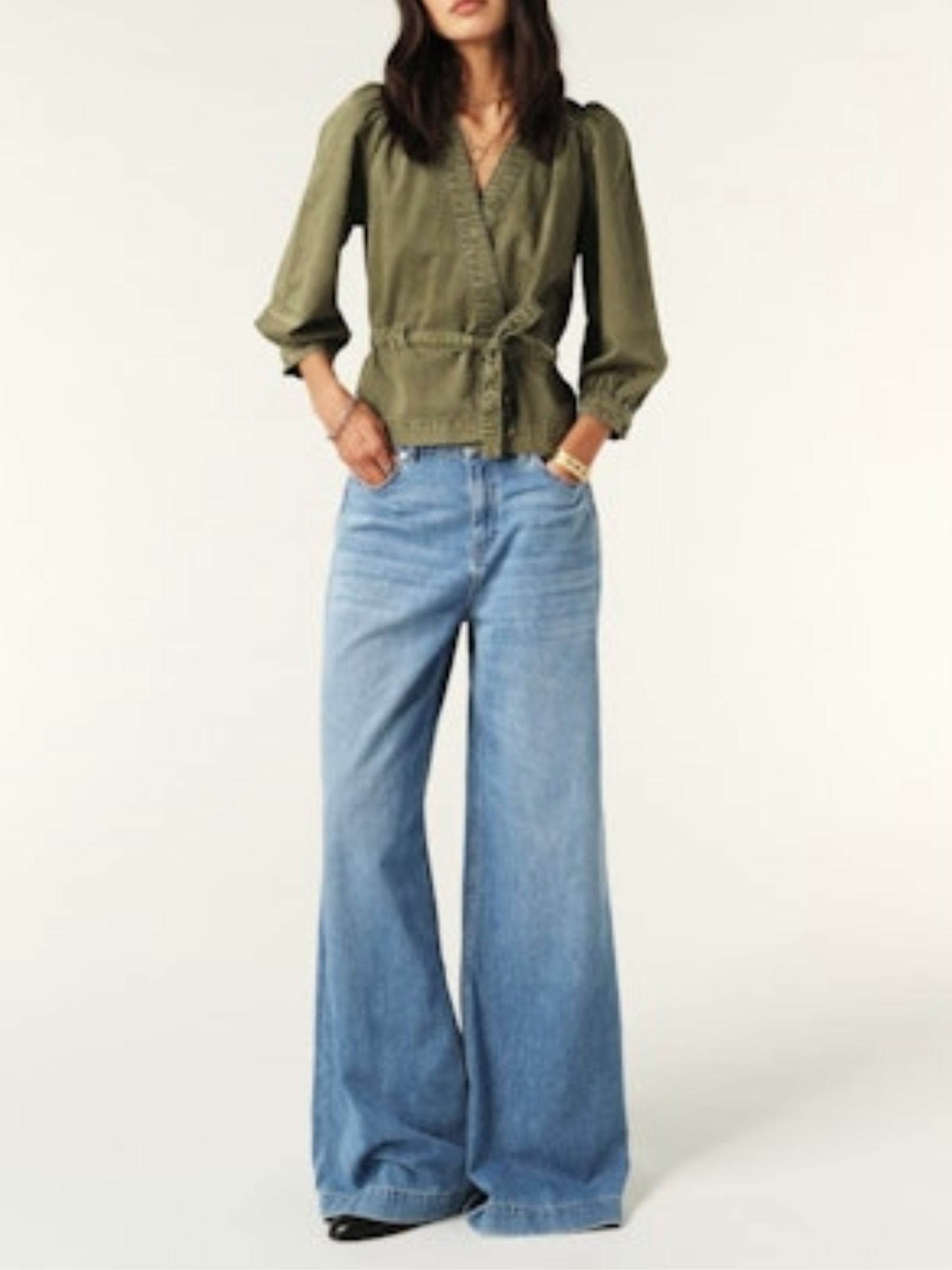 Olavina Wrap Top - Kaki