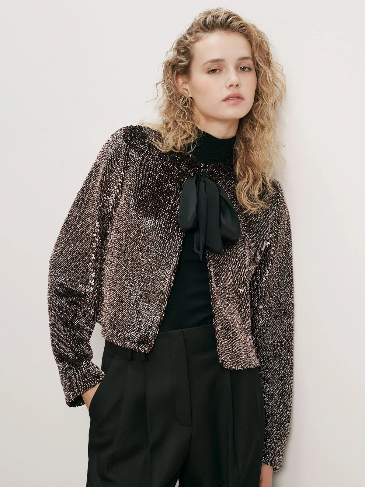 Bancroff Sequin Jacket - Copper Metallic