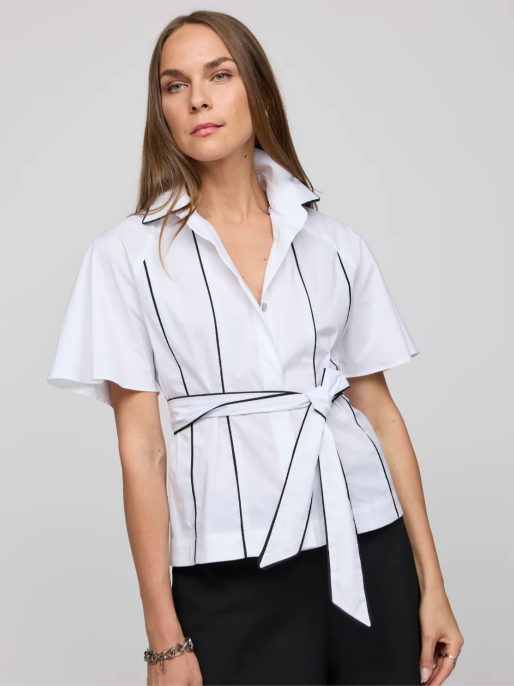 Short Sleeve Joanna - White/Black