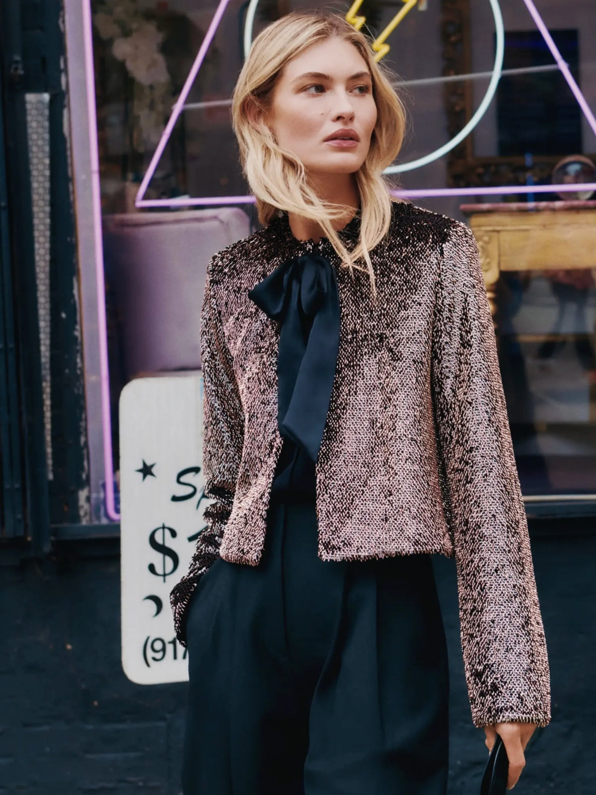 Bancroff Sequin Jacket - Copper Metallic