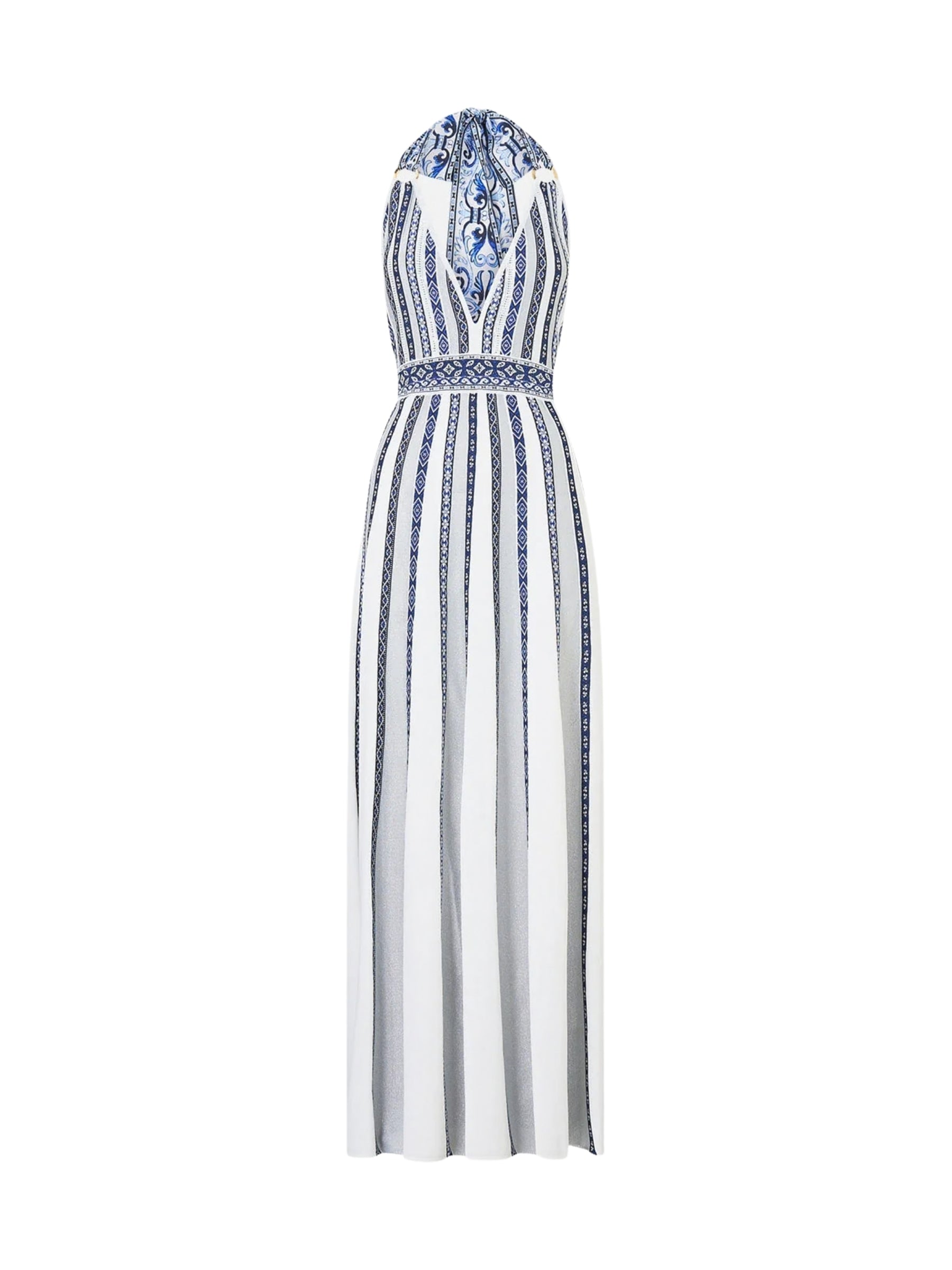 Halter Neck Knit Dress - A Tiled Wonderland