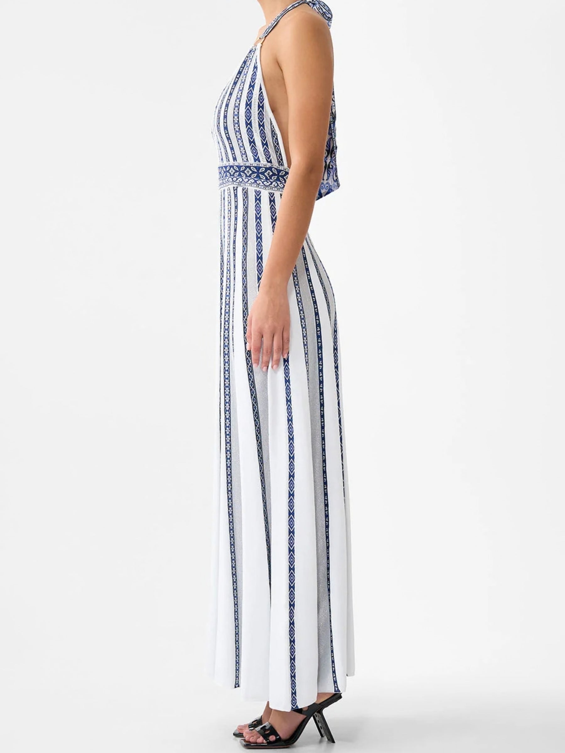 Halter Neck Knit Dress - A Tiled Wonderland