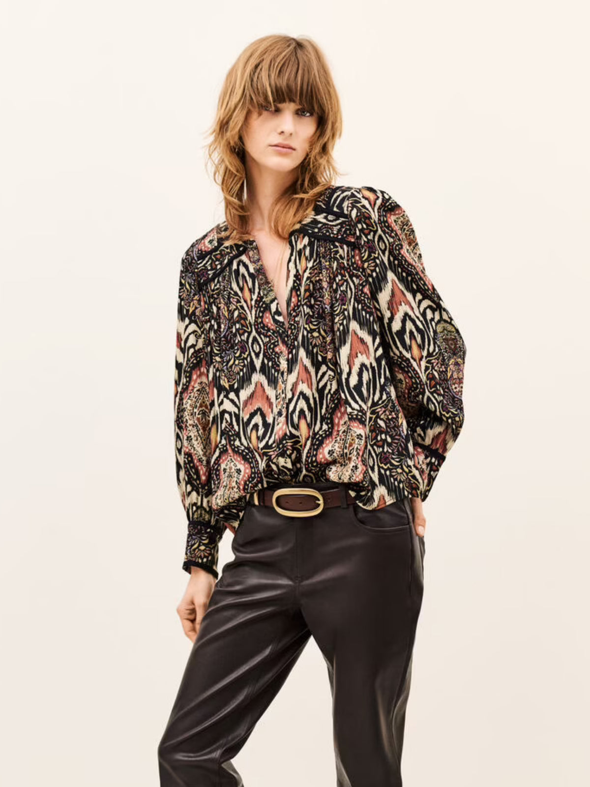 Zolie Patterned Shirt - Noir