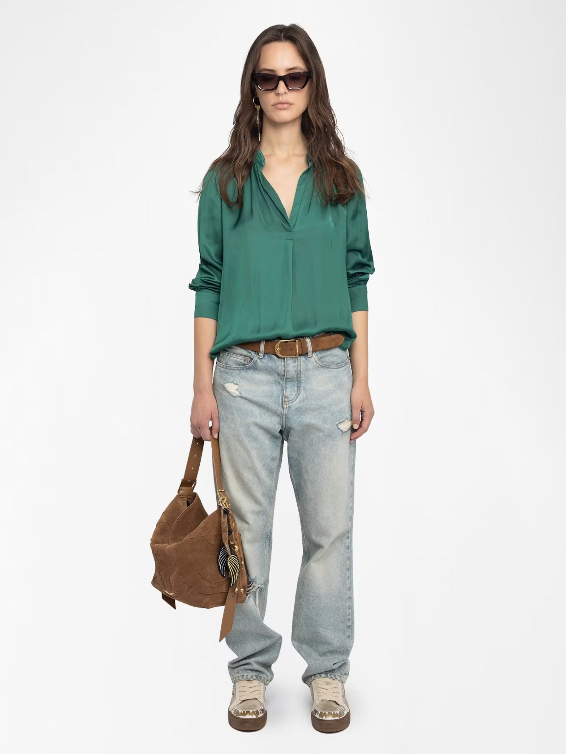 Tink Satin Blouse - Emeraude