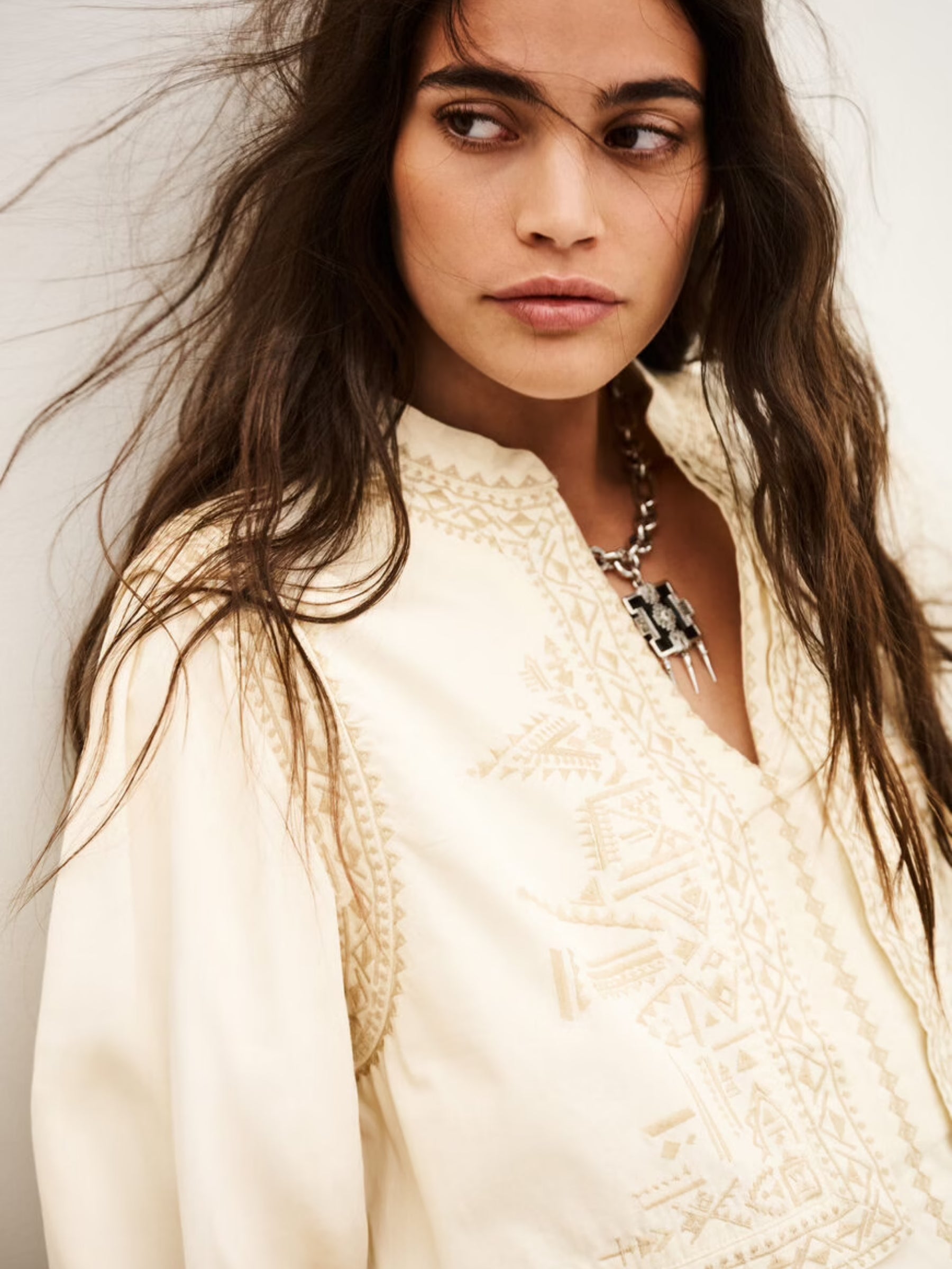 Laura Optical Illusion Blouse - Ecru