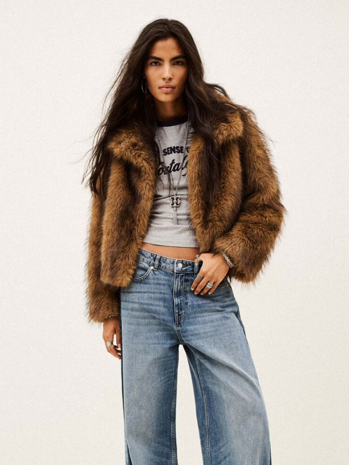 Lendy Cropped Coat - Brown