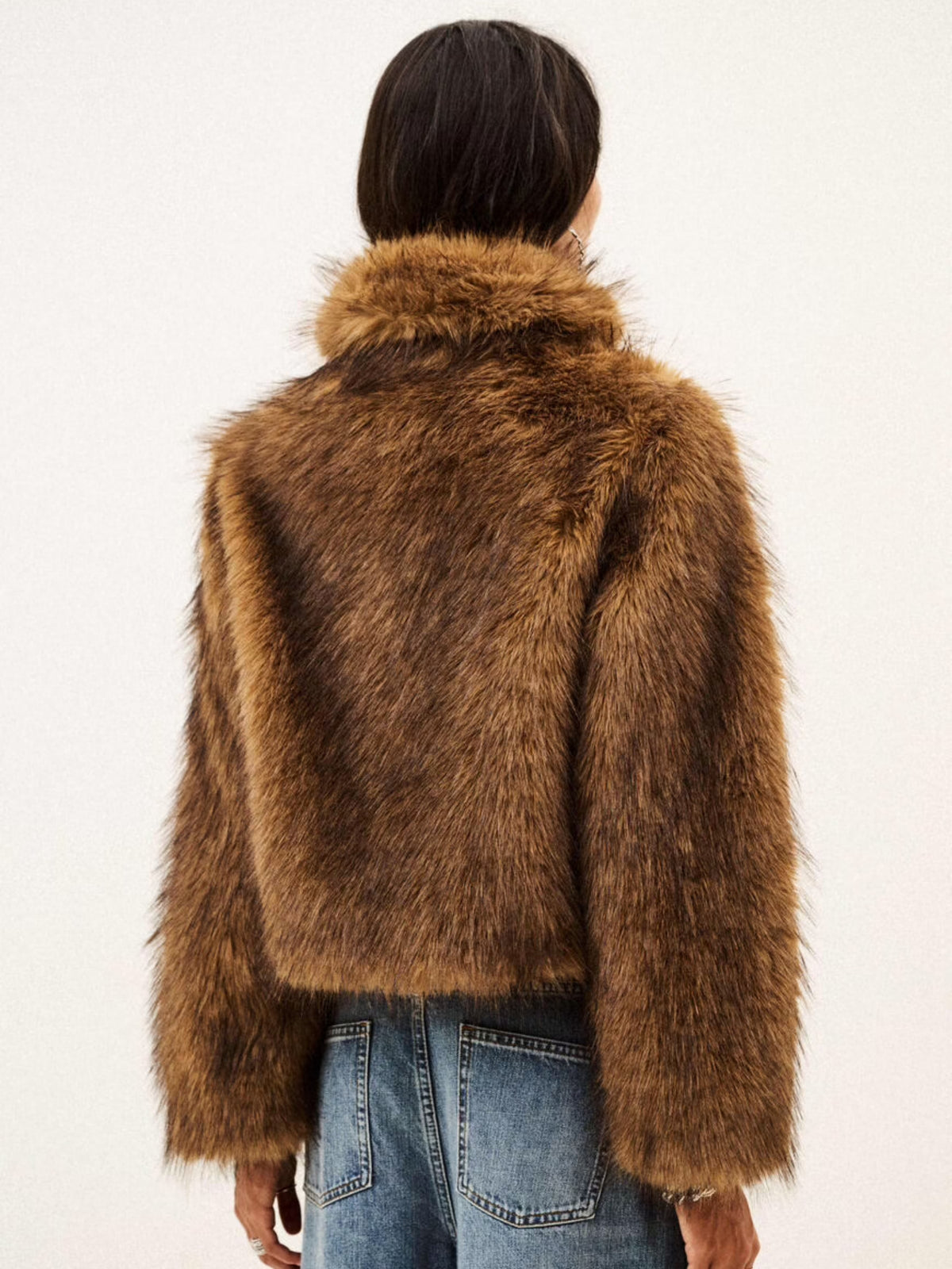 Lendy Cropped Coat - Brown
