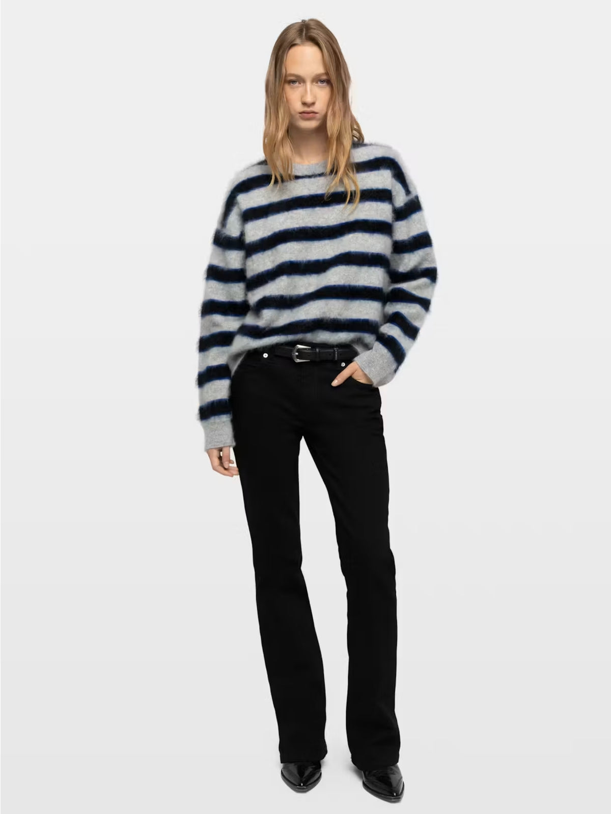 Markuz Stripe Cashmere Sweater - Grey / Blue