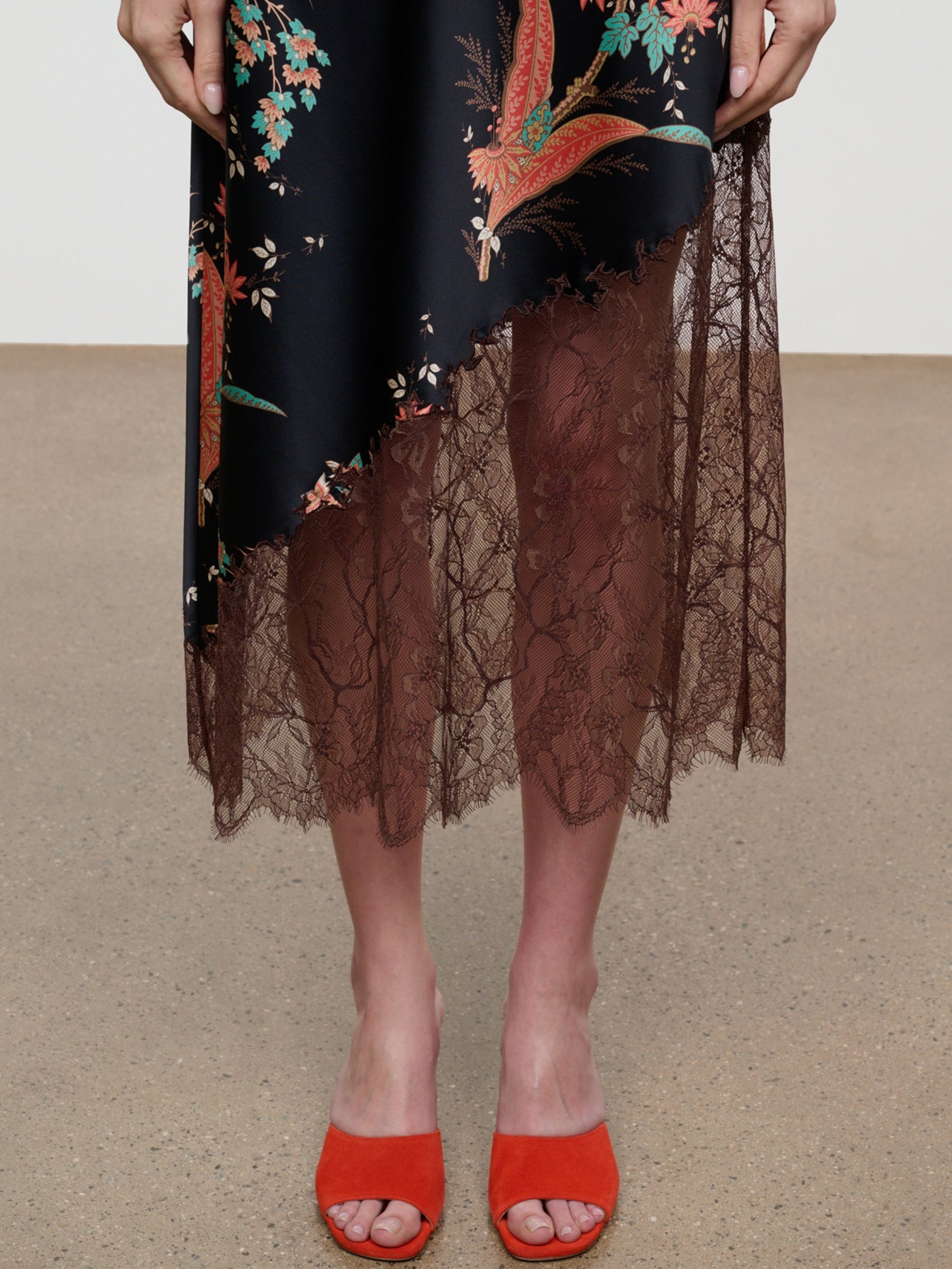 Lara Silk Dress - Tapestry Noir