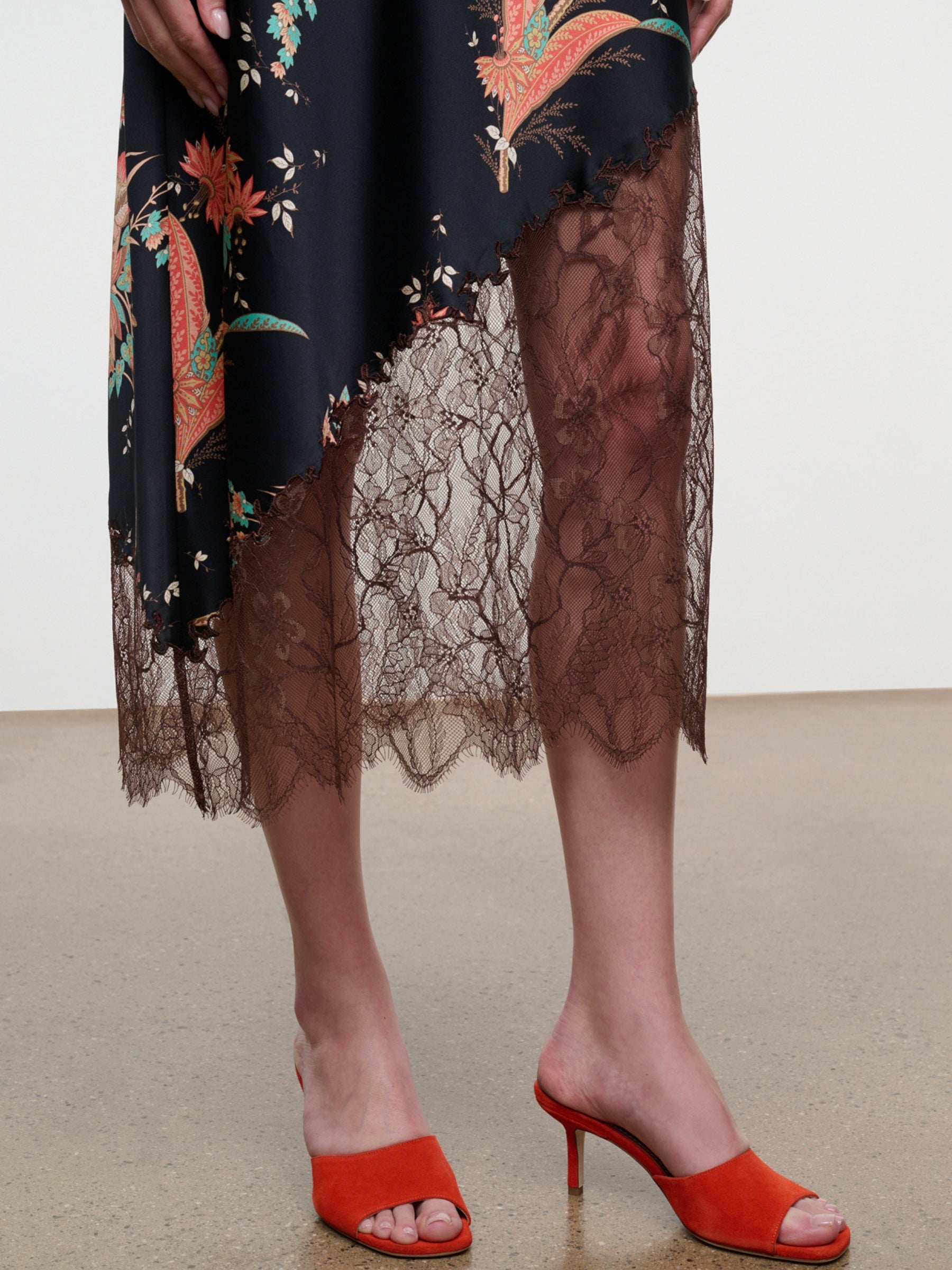 Lara Silk Dress - Tapestry Noir