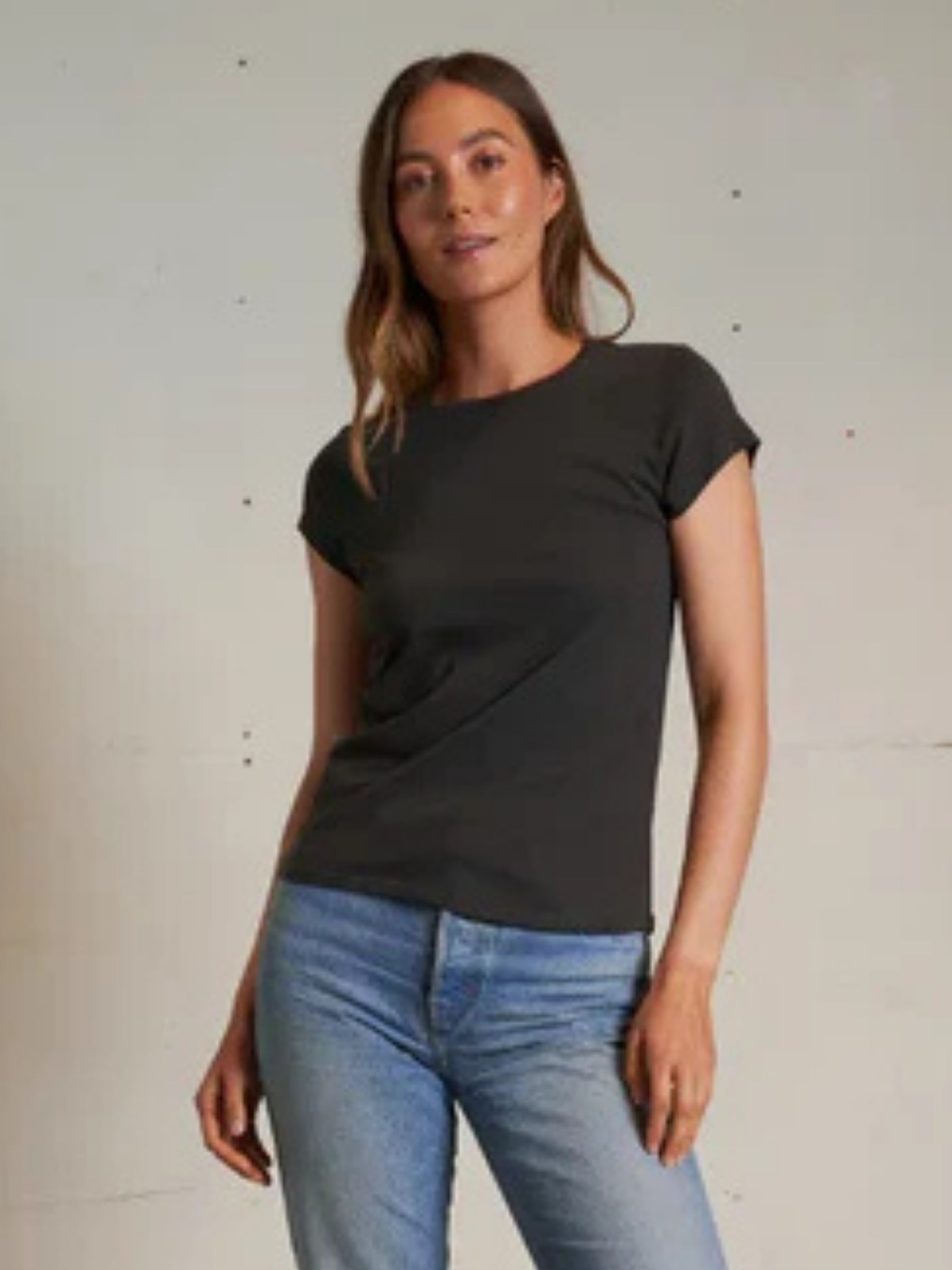Sheryl Cotton Baby Tee - Vintage Black