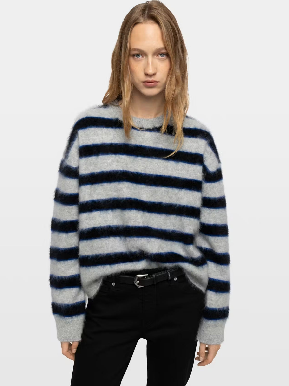 Markuz Stripe Cashmere Sweater - Grey / Blue