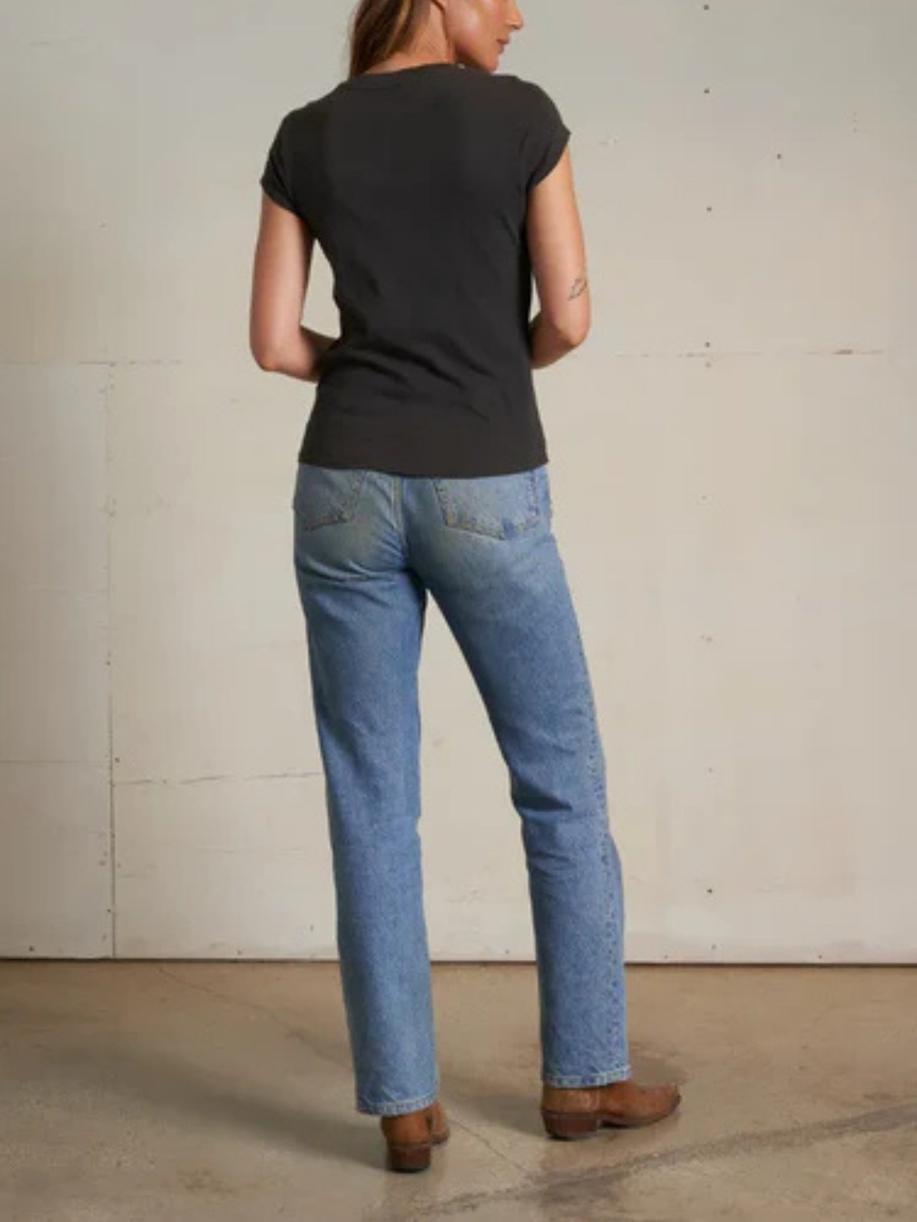 Sheryl Cotton Baby Tee - Vintage Black