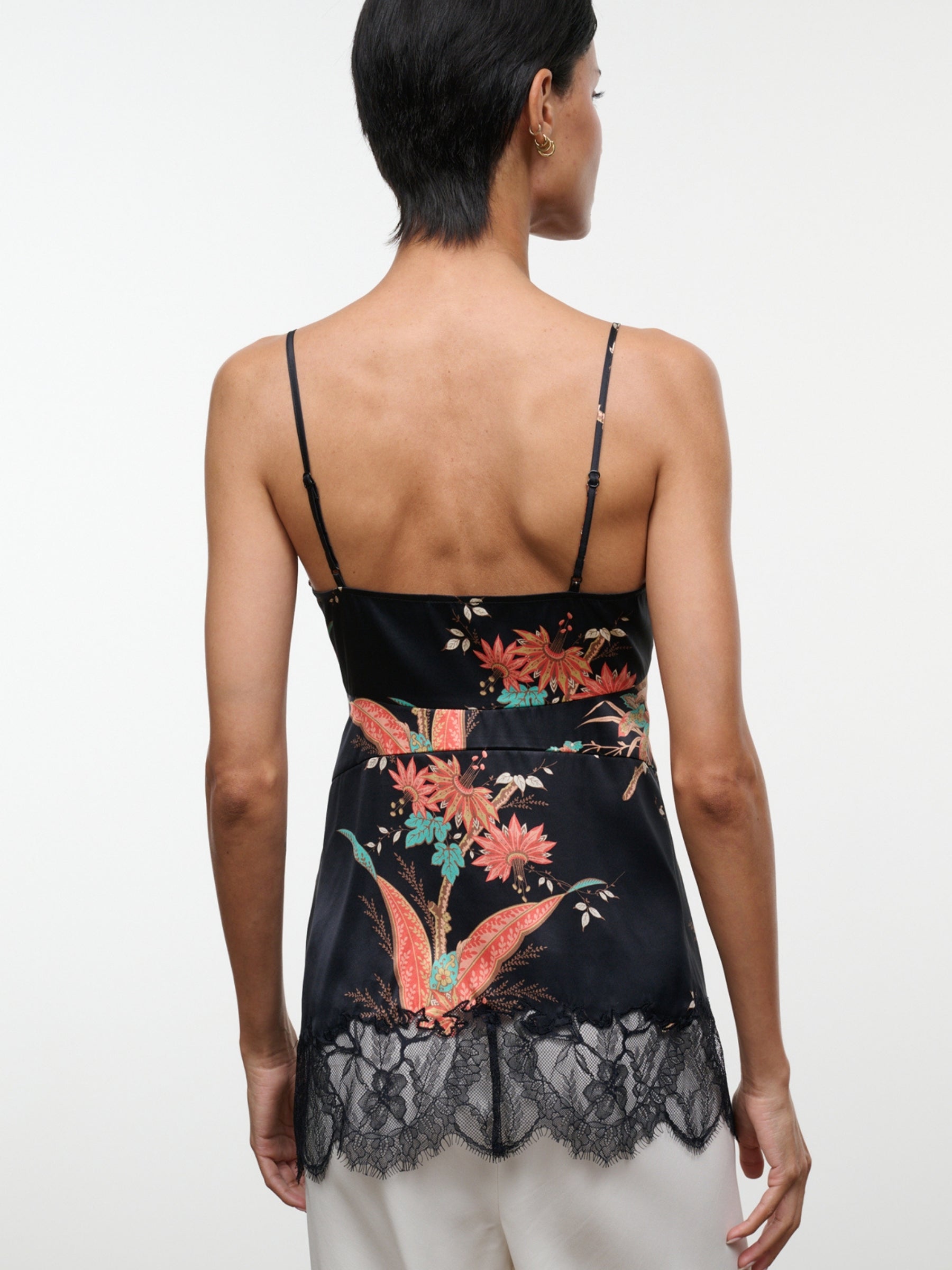 Lina Silk Top - Tapestry Noir