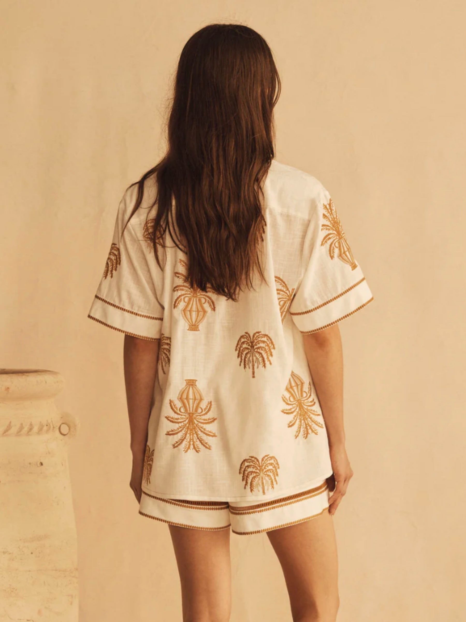 Dalla Palma Embroidered Cuffed S/S Shirt