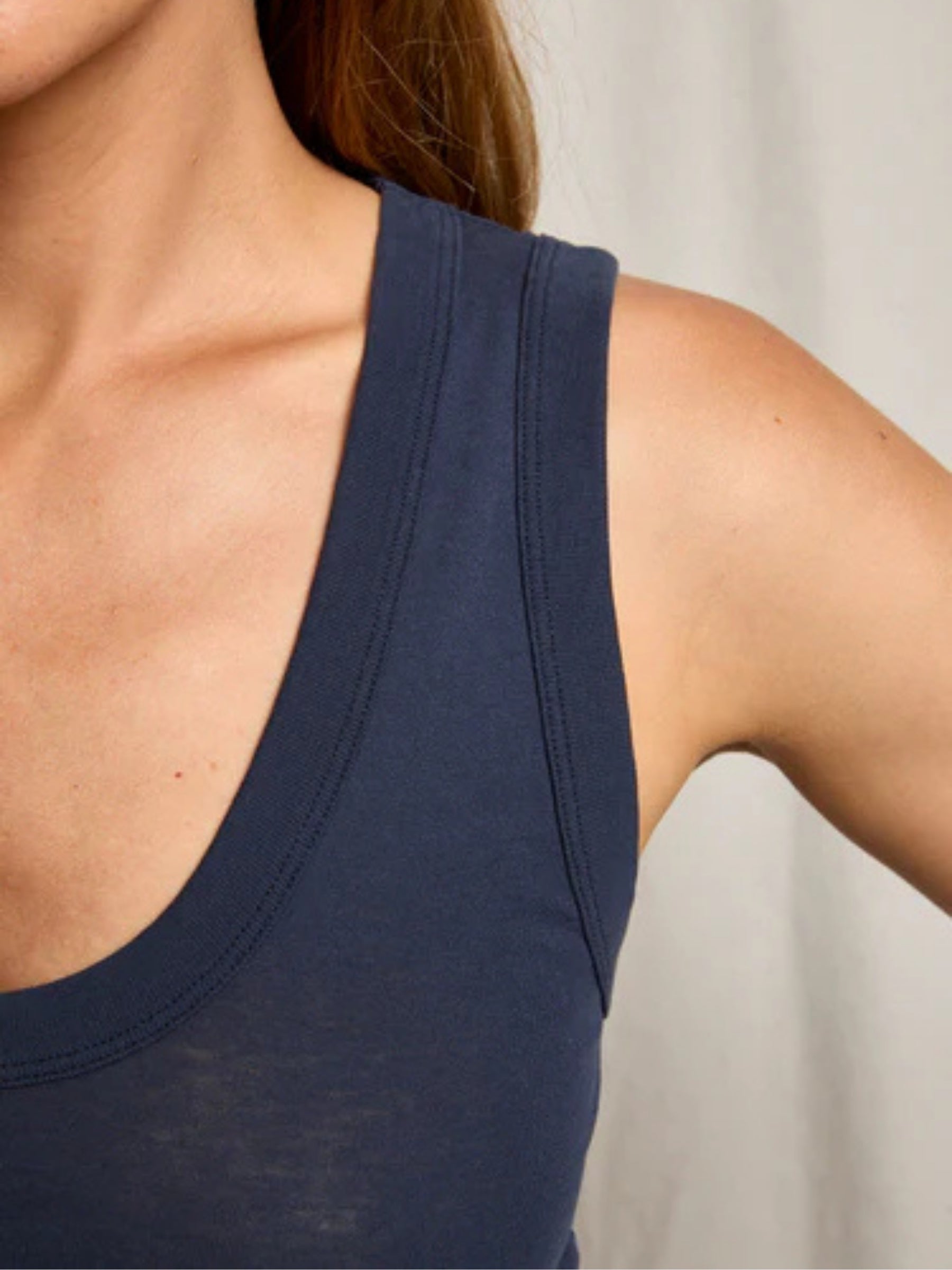 Khara Scoop Neck Tank - Navy