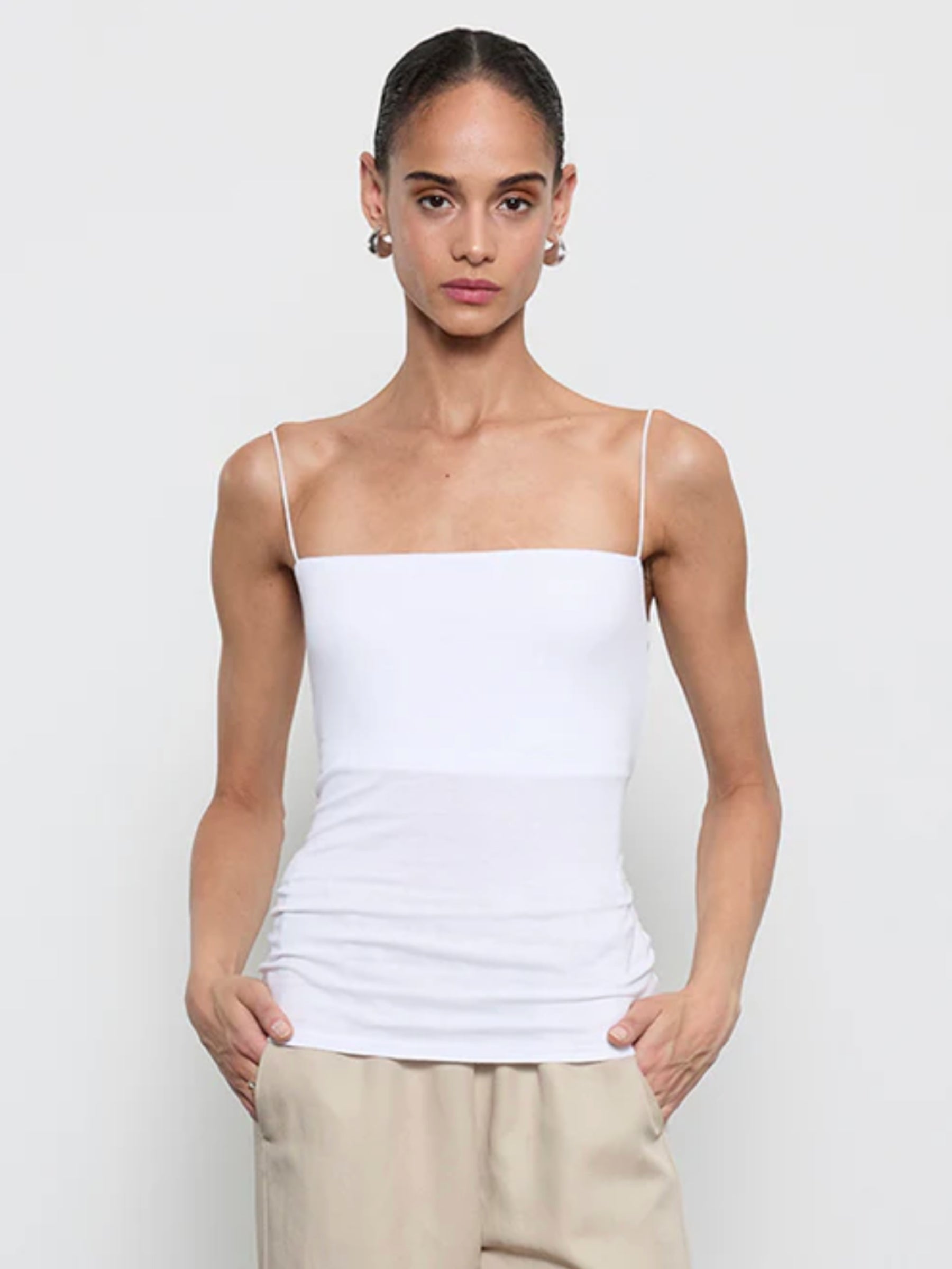 Essential Strappy Tank - White