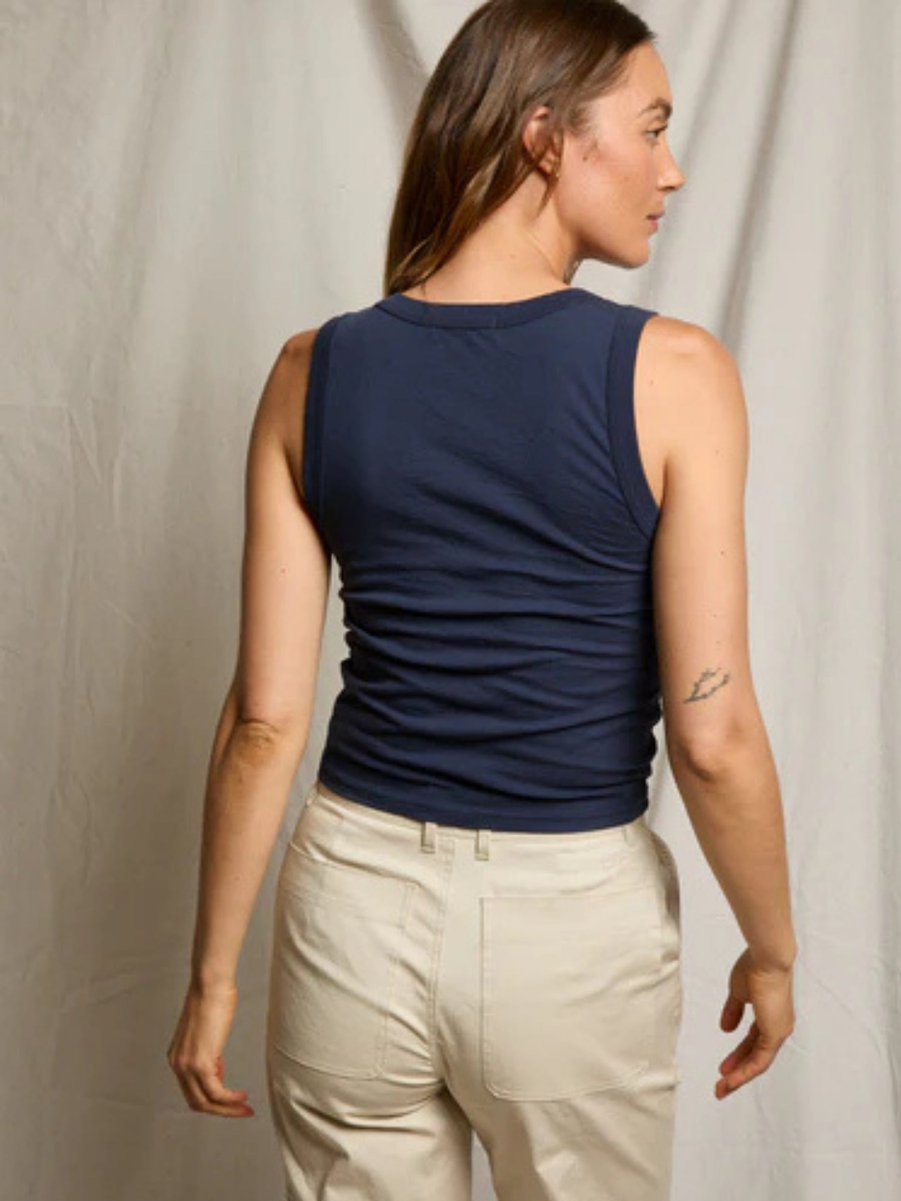 Khara Scoop Neck Tank - Navy