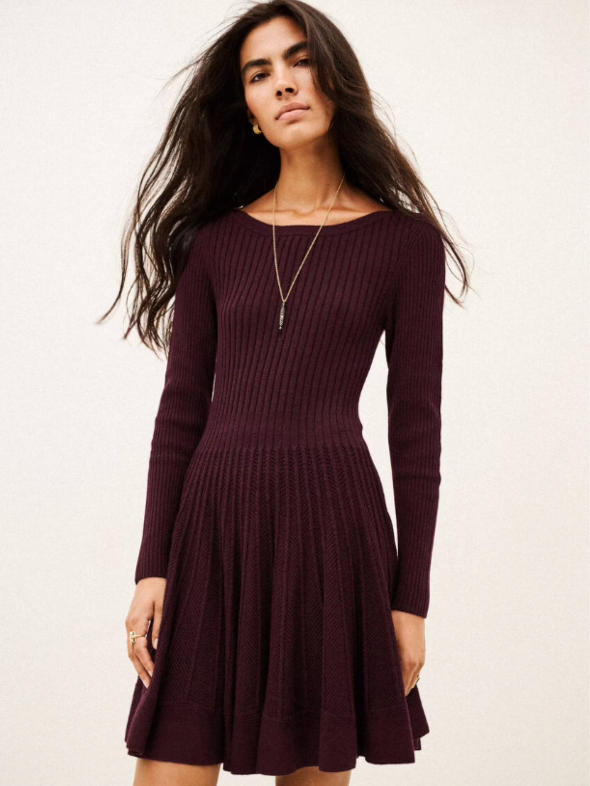 Paola Knit Dress - Aubergine