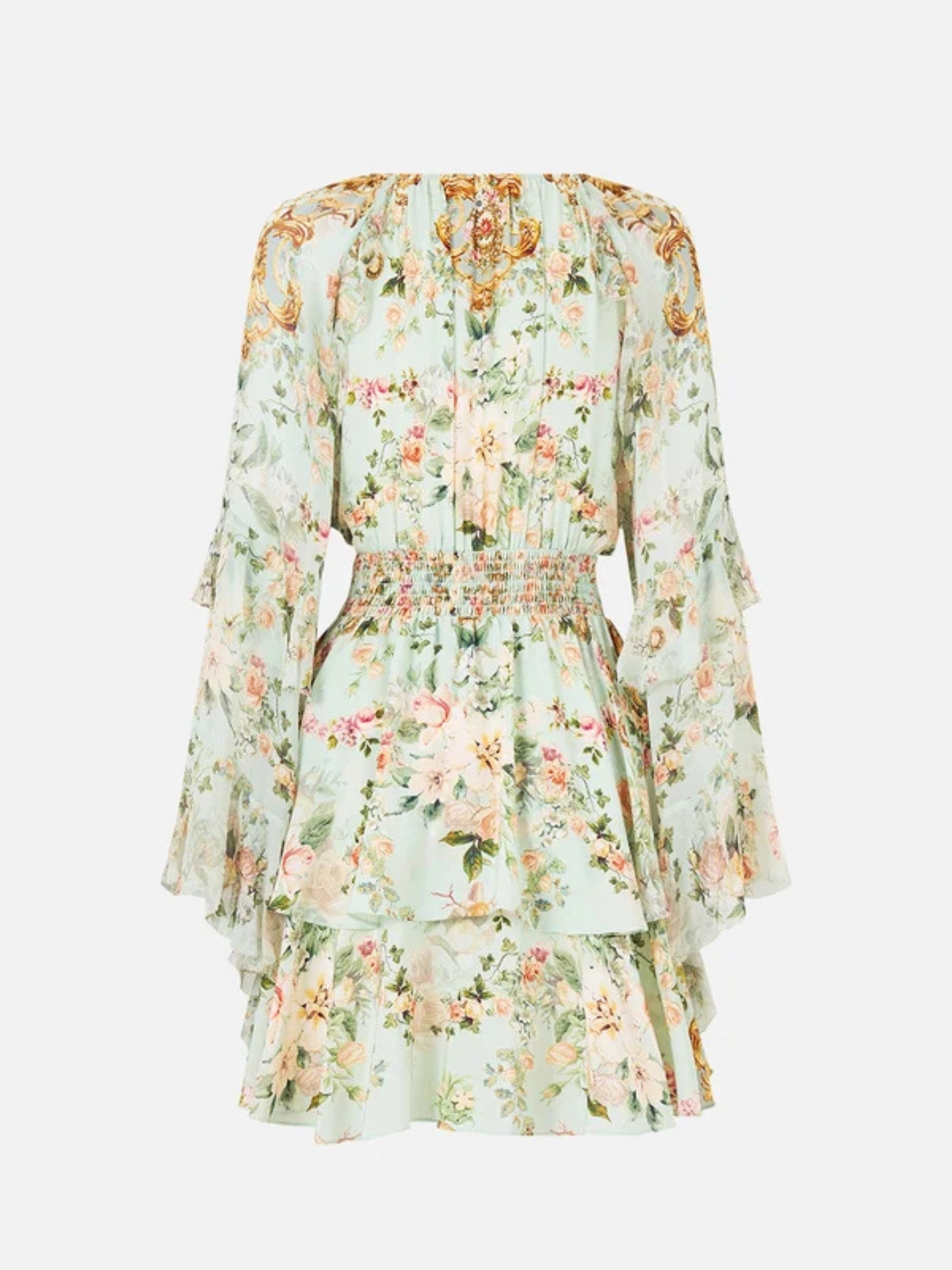 Short Waistband Dress w/ Ruffle Sleeve - Wild