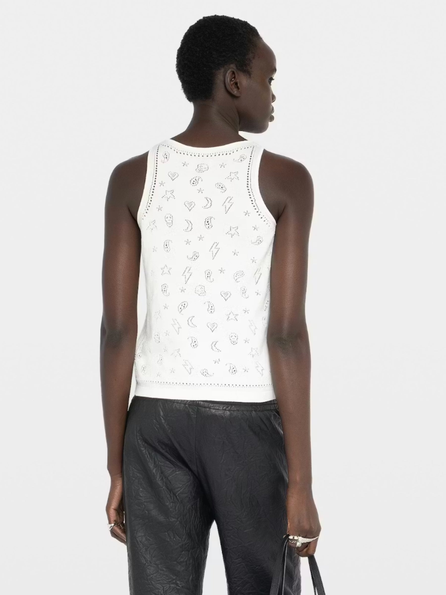 Jossy Knit Tank Bandana Tank - Eggshell