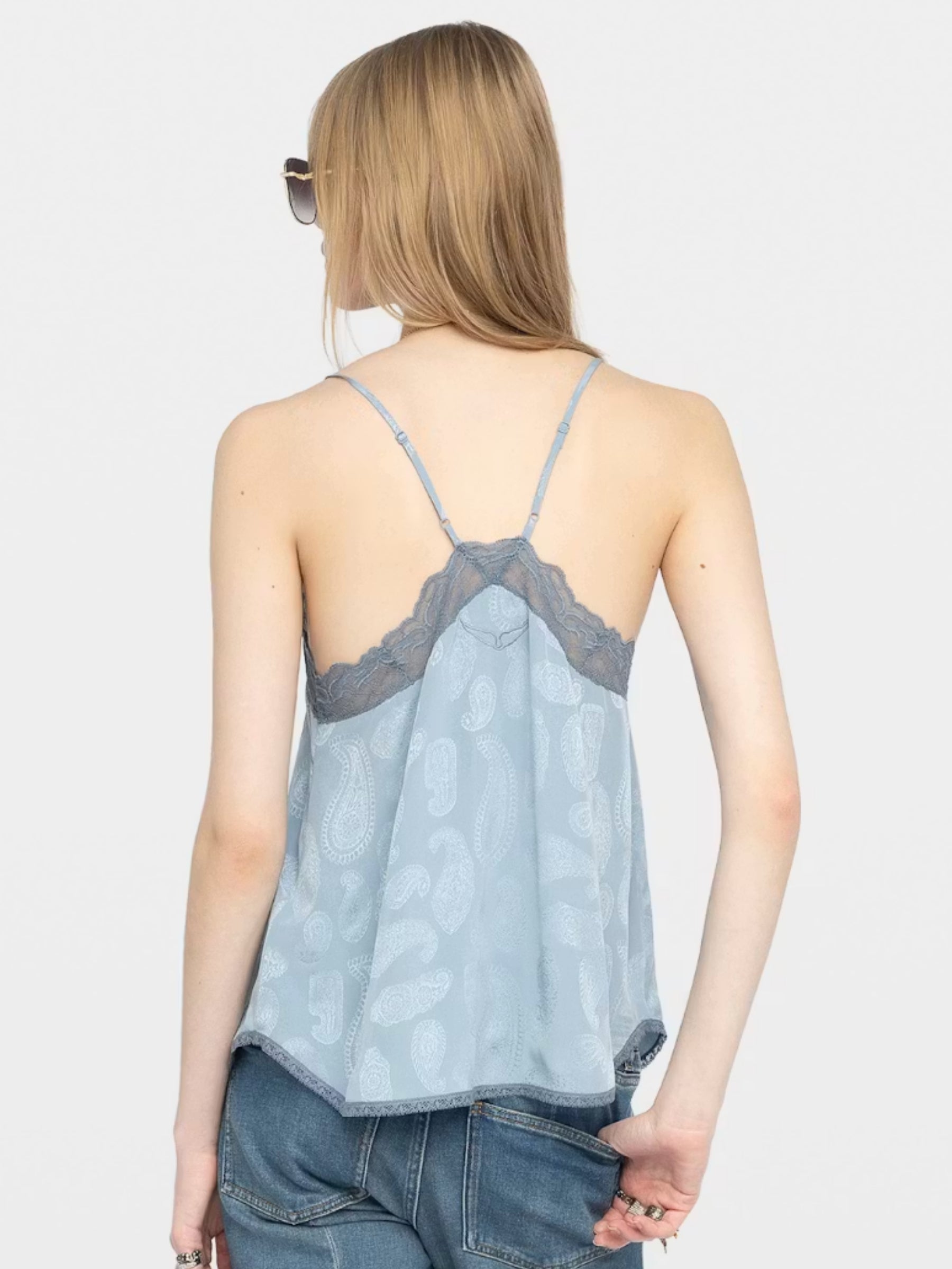 Christy Silk Camisole - Sky Paisley
