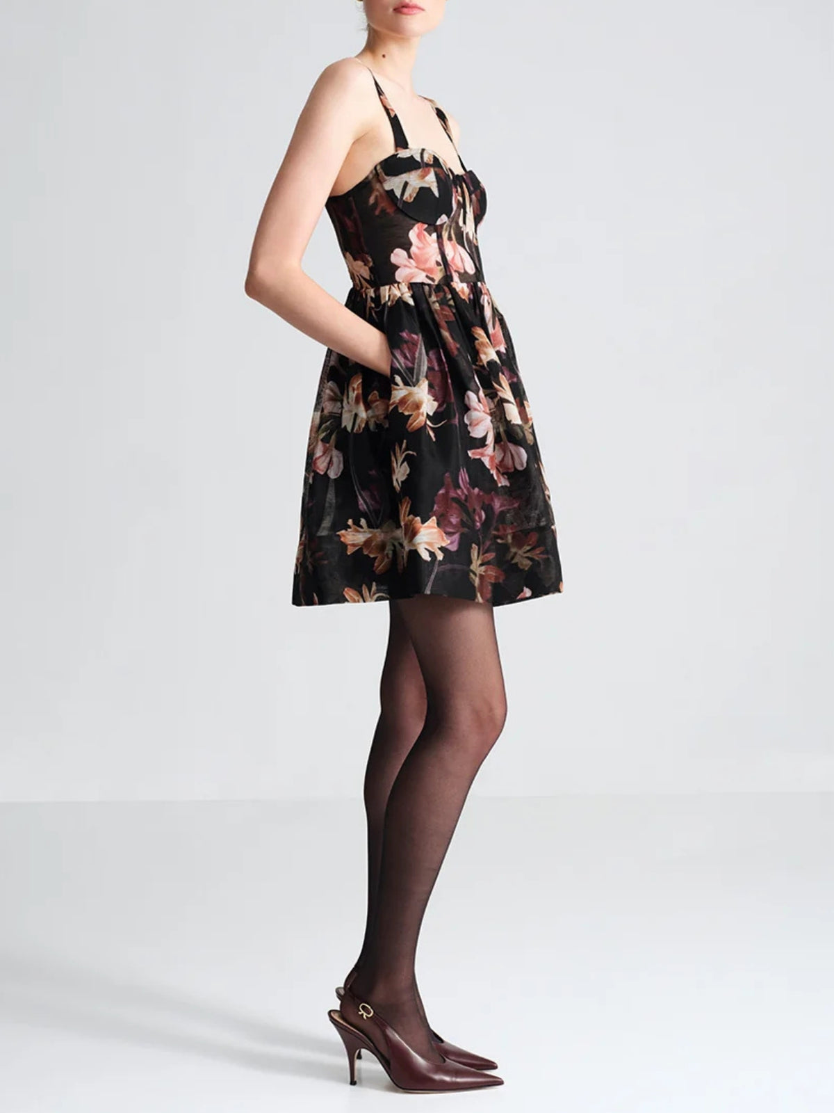 Phoebe Mini Dress - Elysian Floral Black