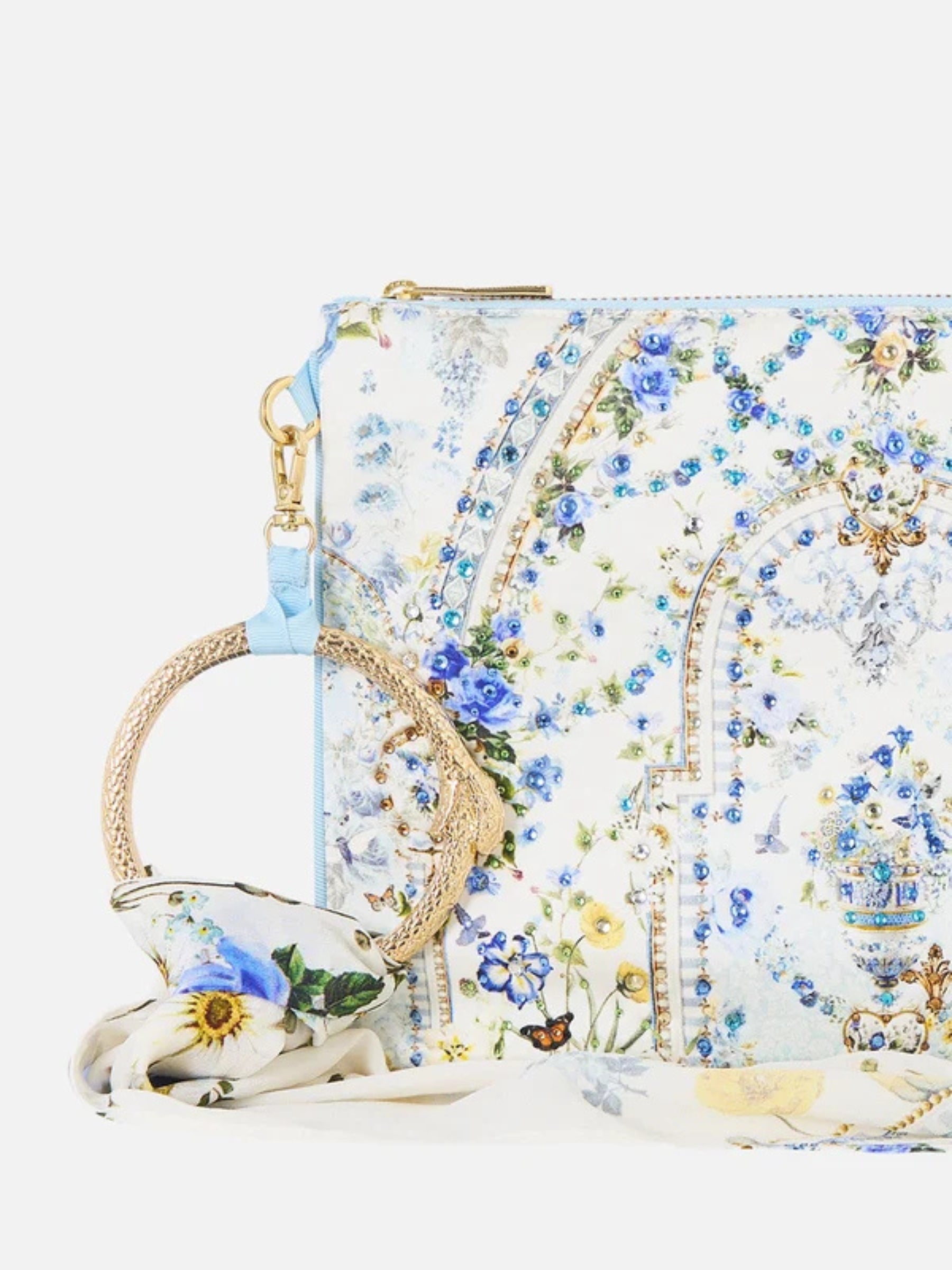 Ring Scarf Clutch - Dandelion Skies