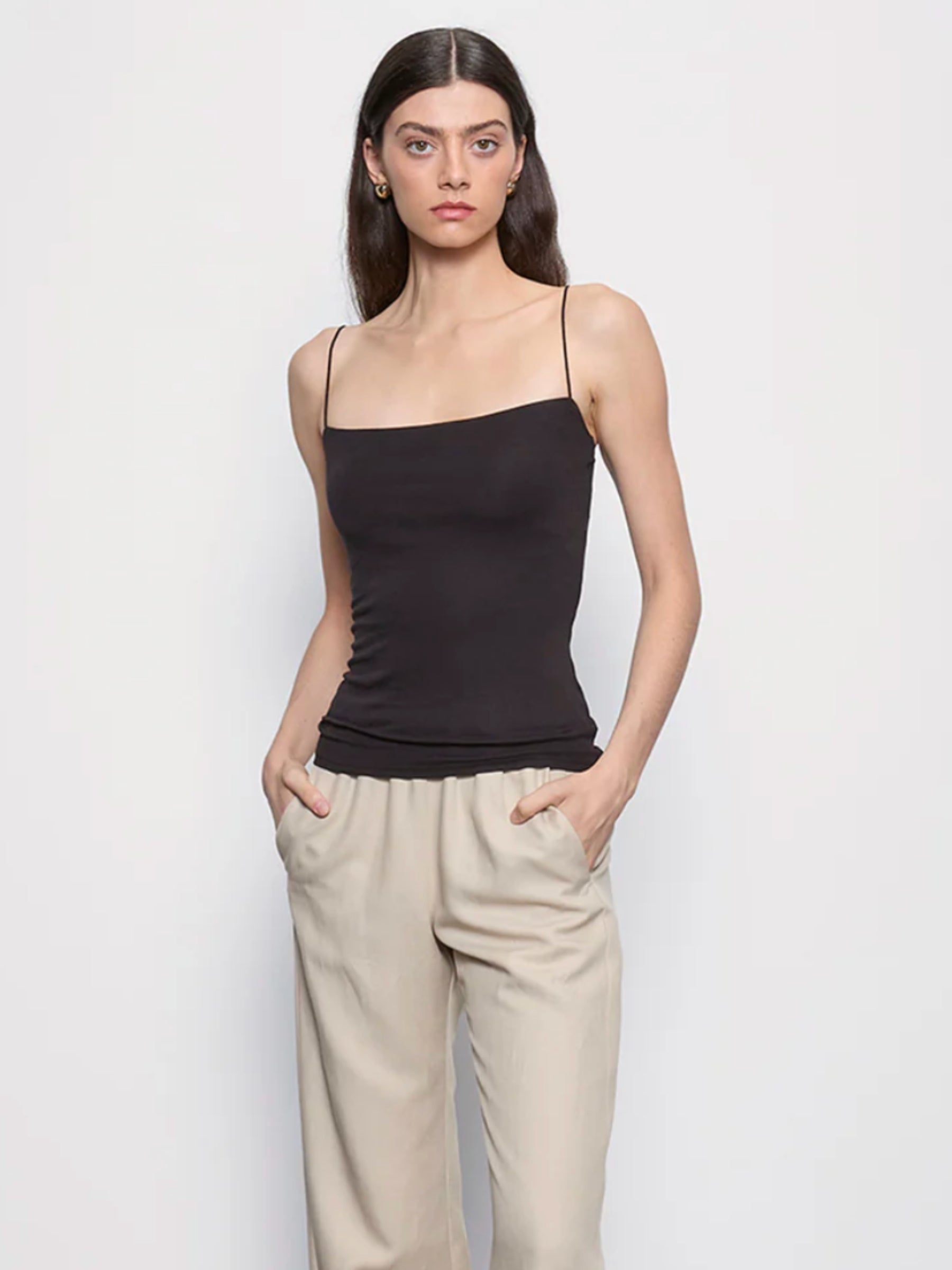 Essential Strappy Tank - Black