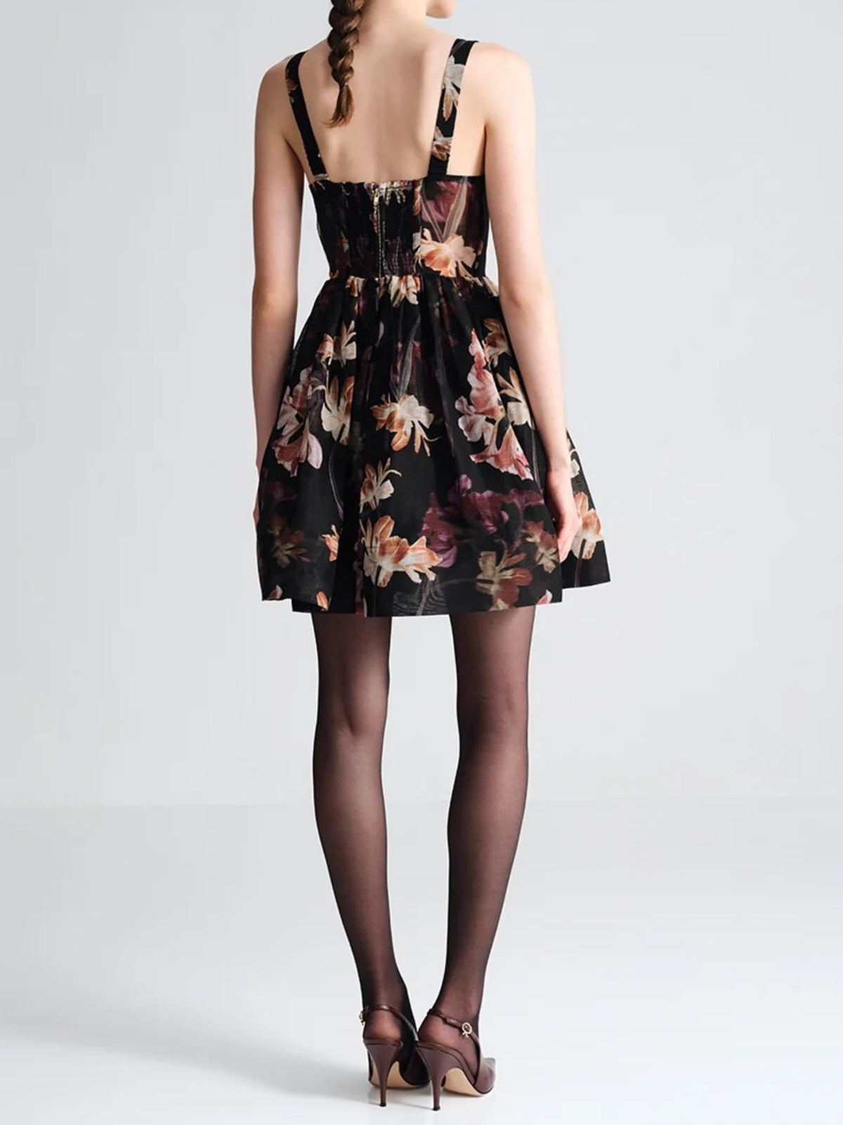 Phoebe Mini Dress - Elysian Floral Black