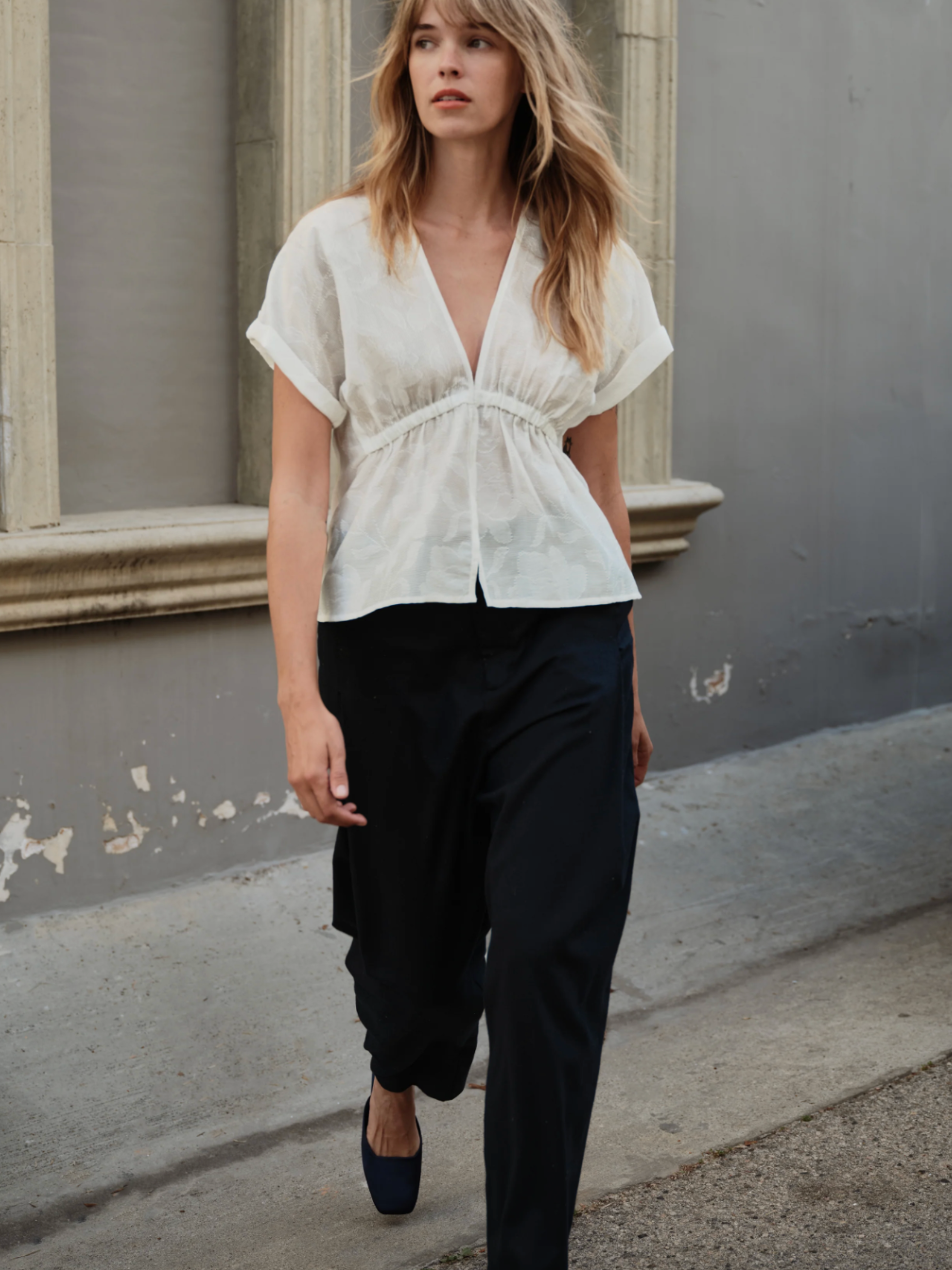 The Dolman Top - Sheer Etched Floral