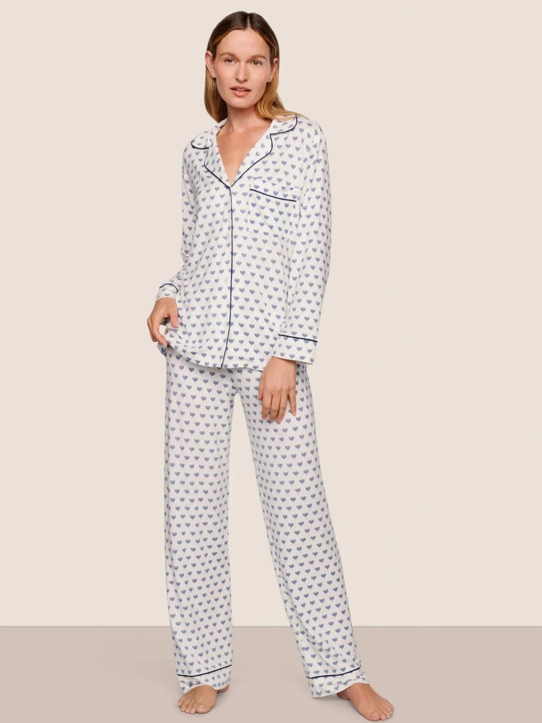 Gisele Printed Long Sleeve PJs - Hannukah Glow