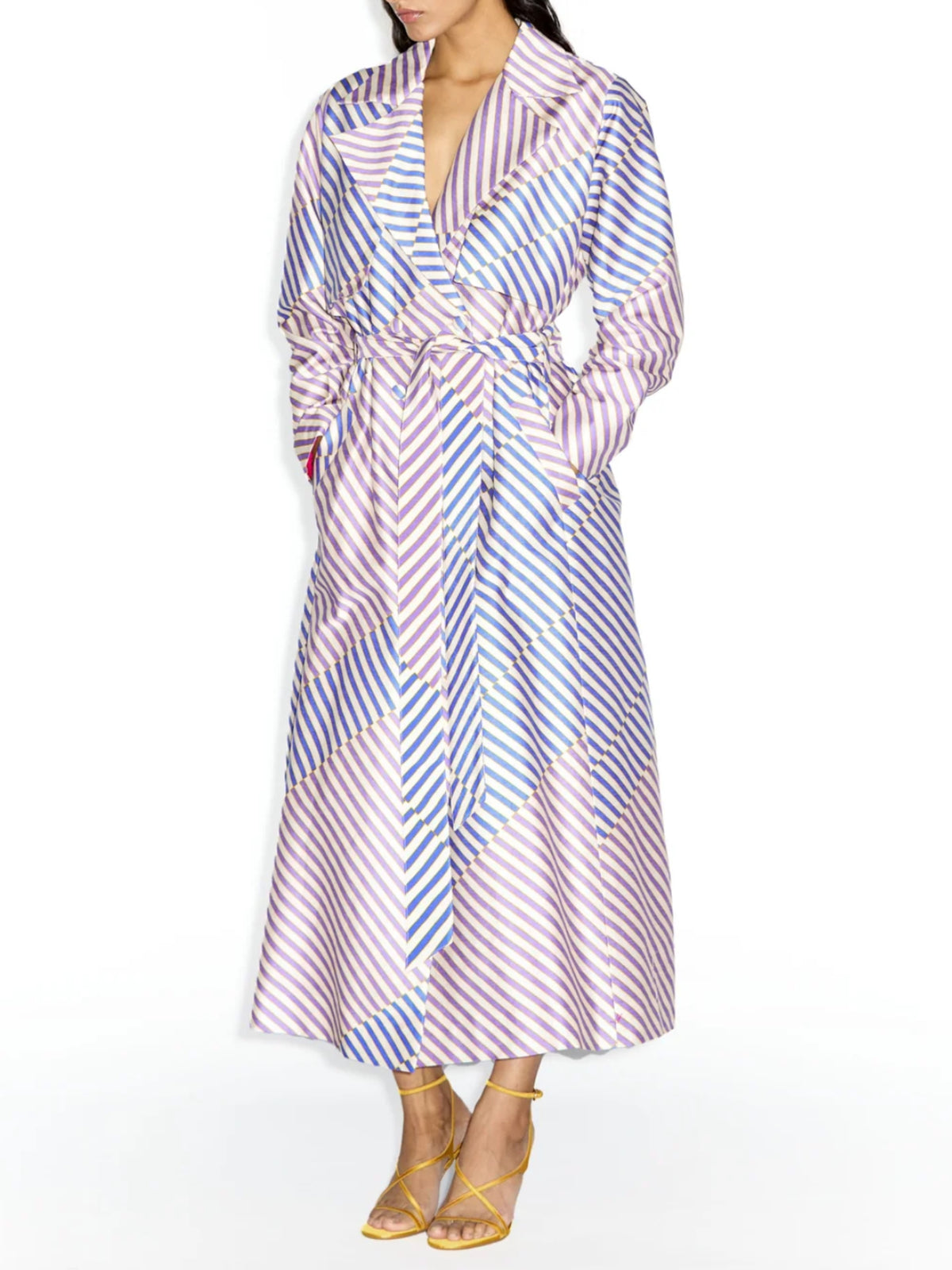 Eugene Printed Trench Coat - Piano Stripes