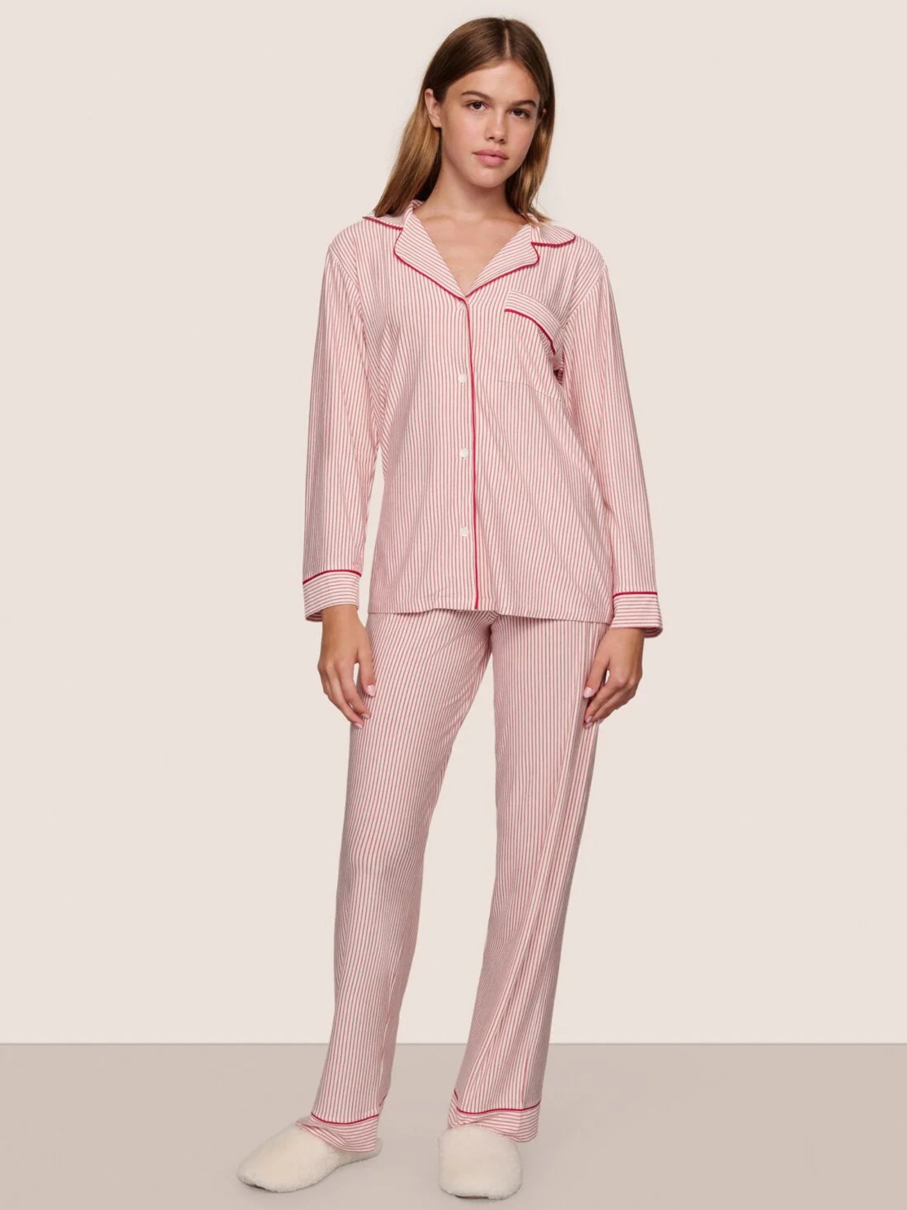 Gisele Printed Long Sleeve PJs - Duo Stripe