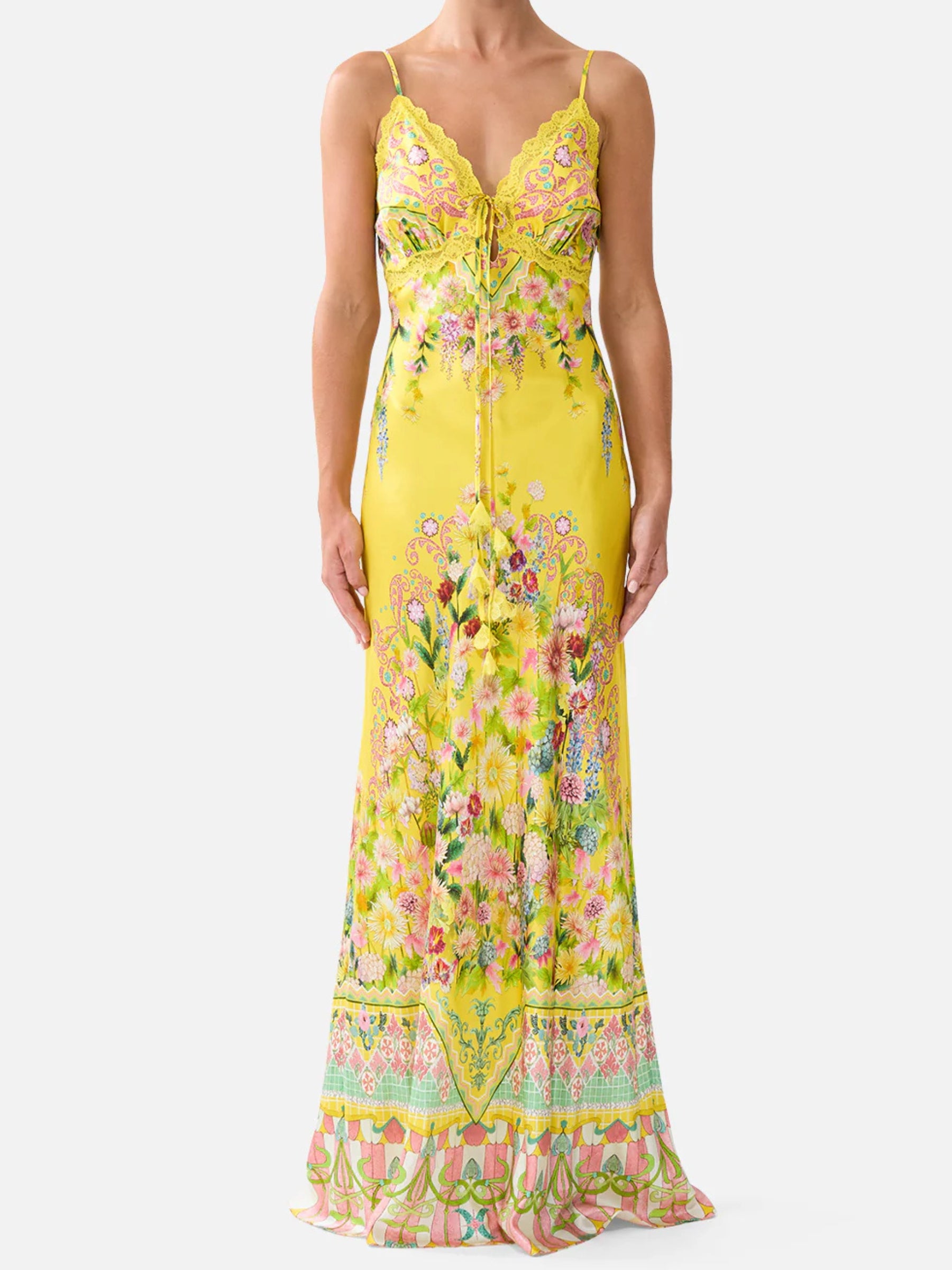 Bias Slip Dress w/ Lace Edge Detail - Lady Limonada