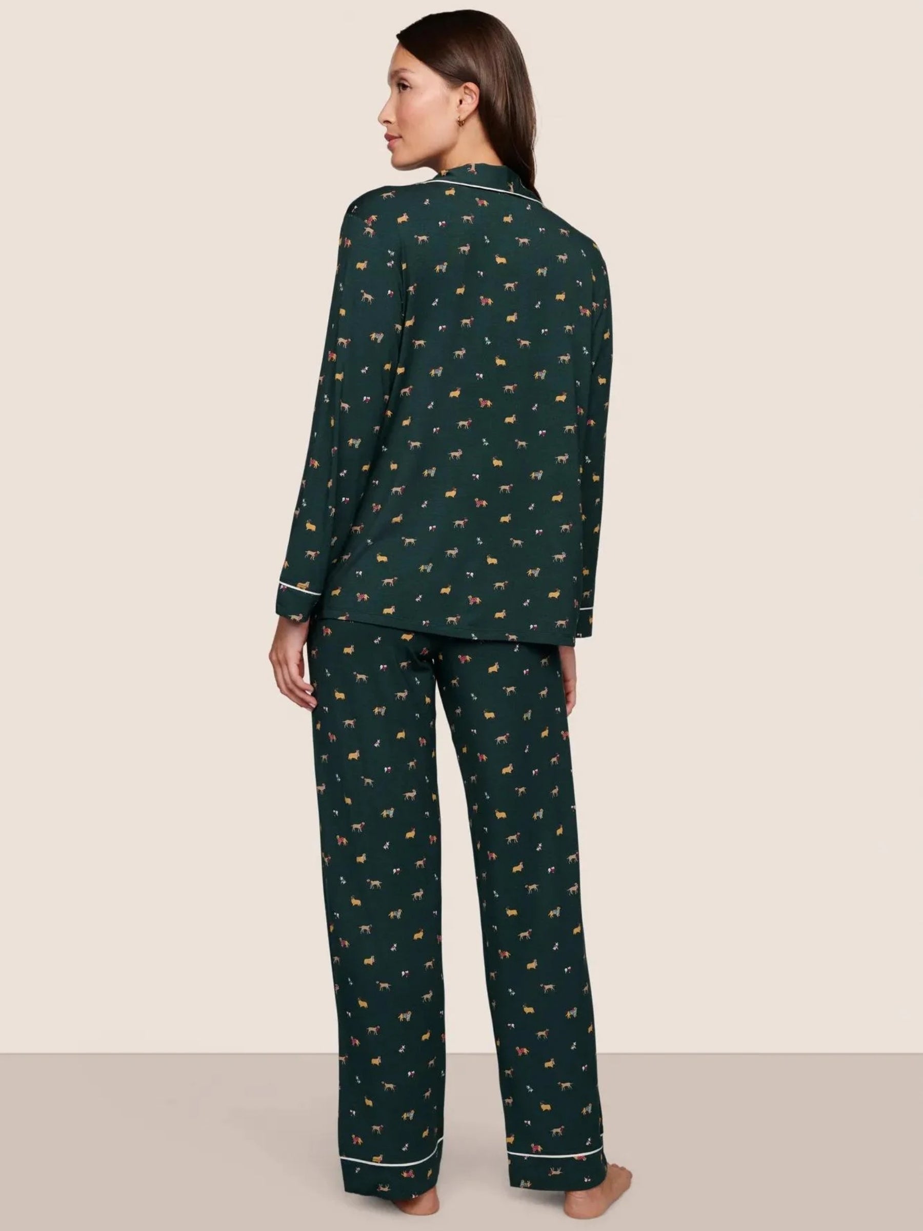 Gisele Printed Long Sleeve PJs - Holiday Dogs