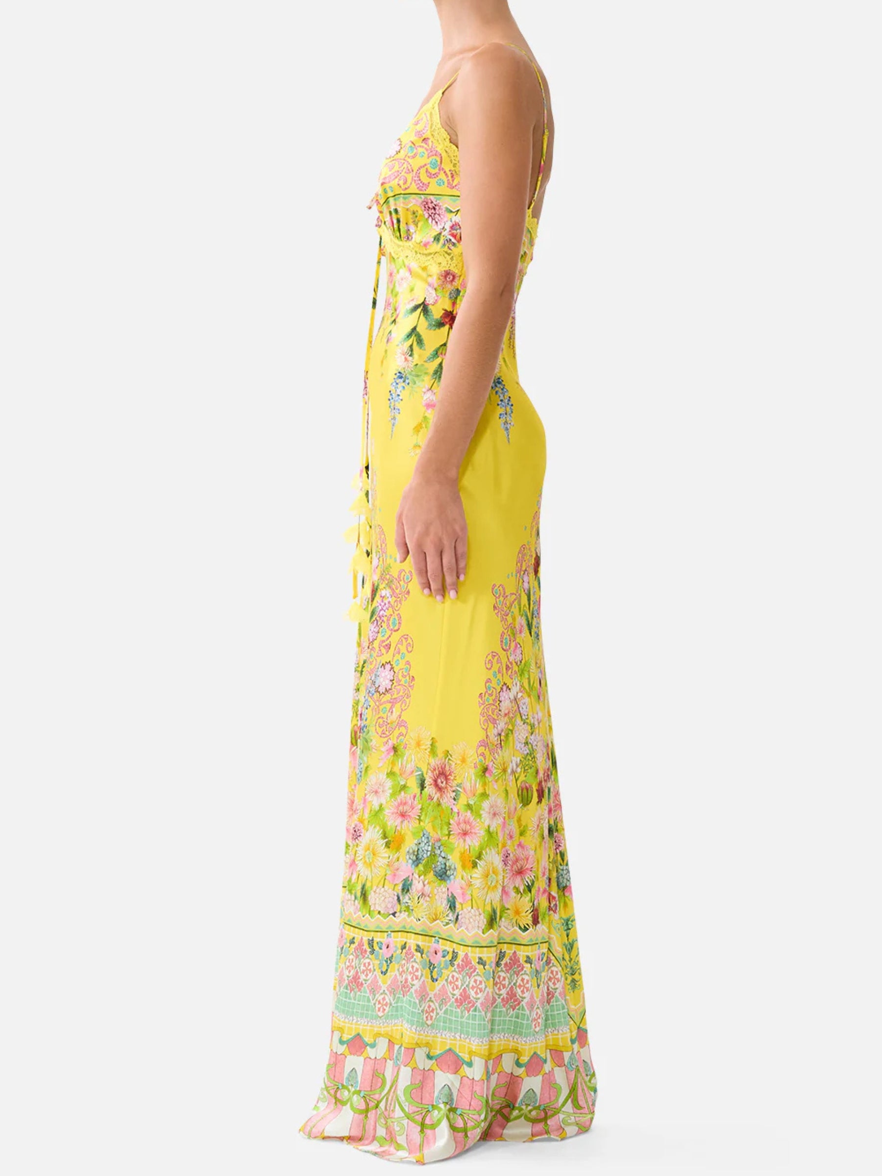 Bias Slip Dress w/ Lace Edge Detail - Lady Limonada