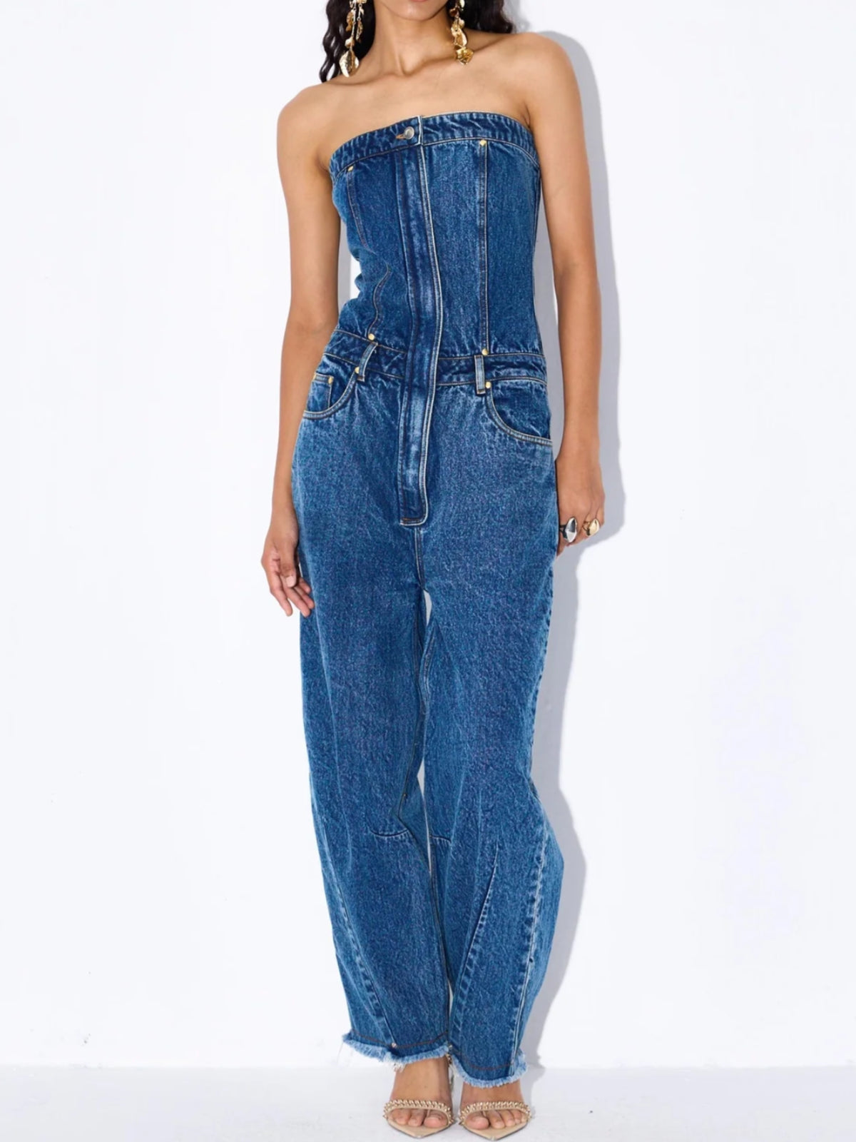 Omega Tube Barrel Jumpsuit - Denim